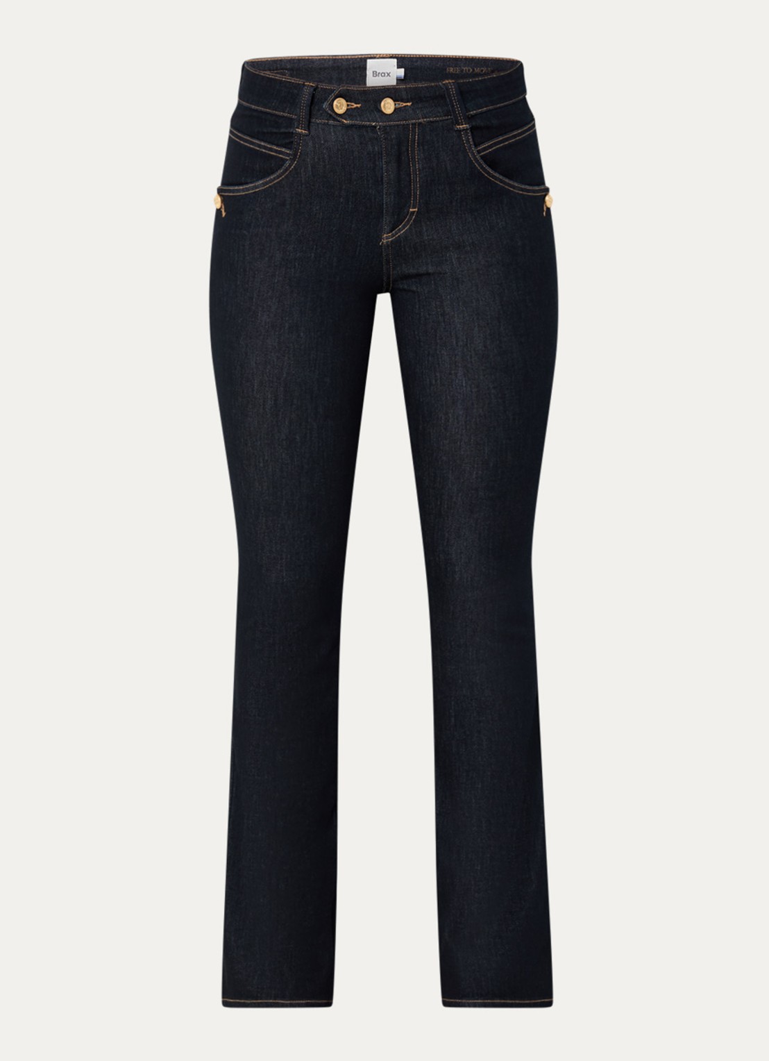 BRAX Shakira high waist bootcut jeans met donkere wassing - voorkant 3 indigo