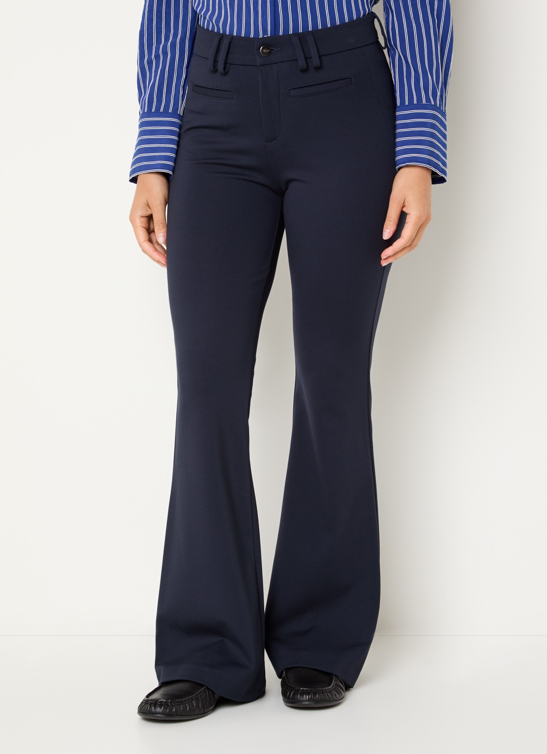 BRAX Shakira high waist loose fit pantalon met steekzakken - detail 4 donkerblauw