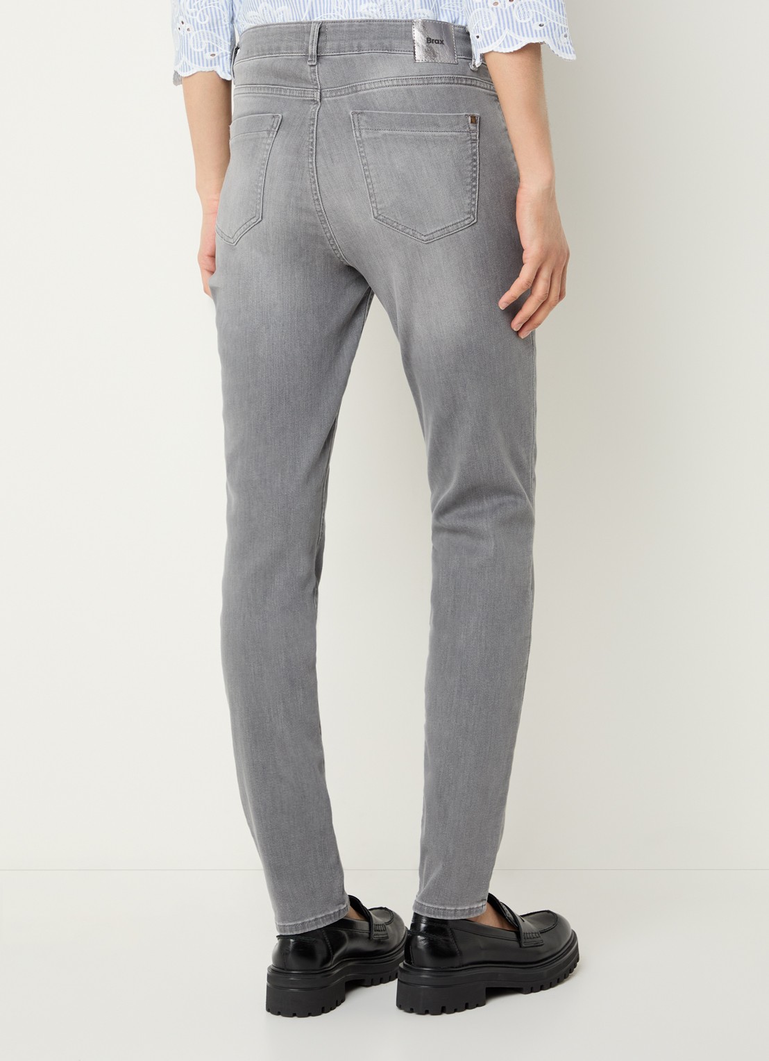 BRAX Shakira high waist skinny fit jeans met steekzakken - achterkant grijs