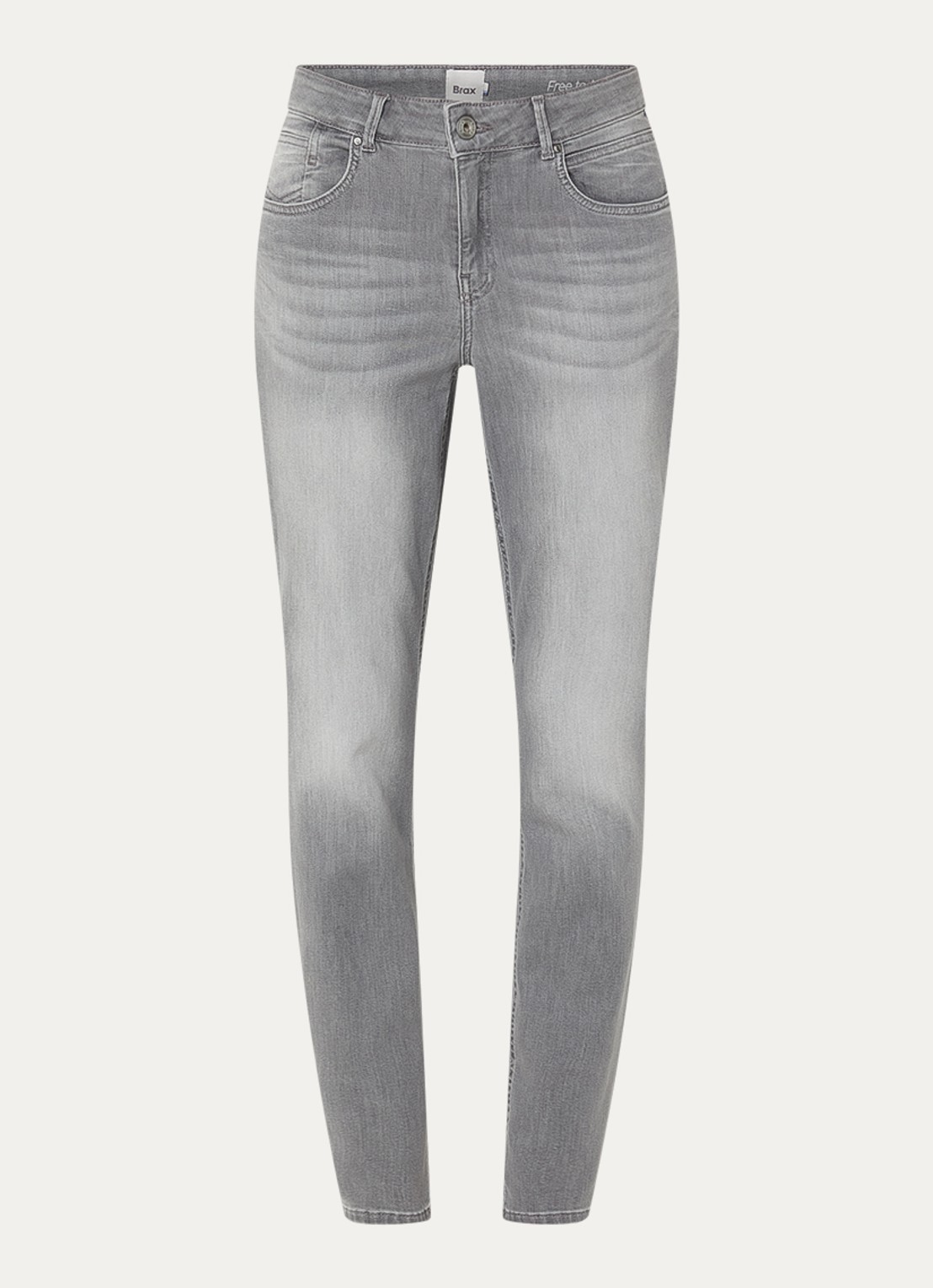 BRAX Shakira high waist skinny fit jeans met steekzakken - voorkant 2 grijs