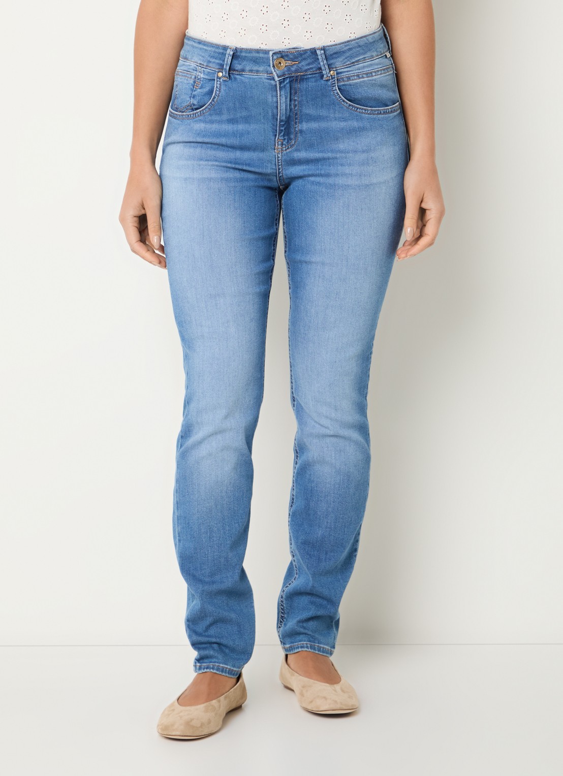 BRAX Shakira high waist skinny fit jeans met steekzakken - detail indigo