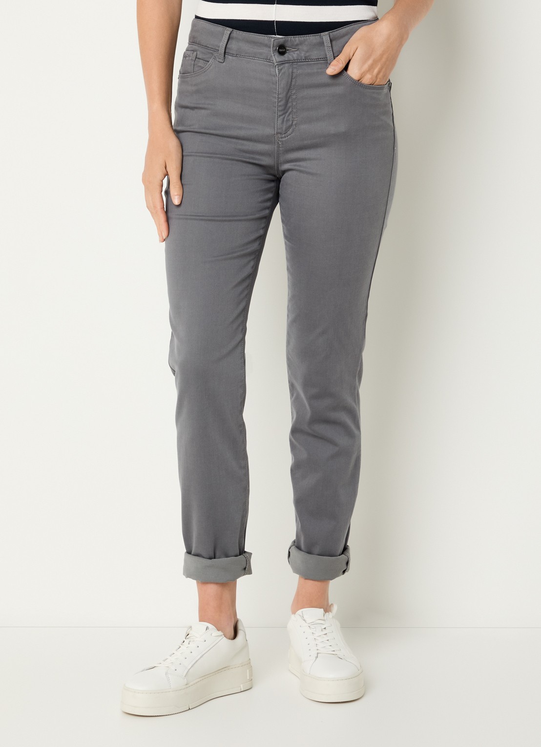 BRAX Shakira high waist slim fit pantalon  - detail 2 grijs