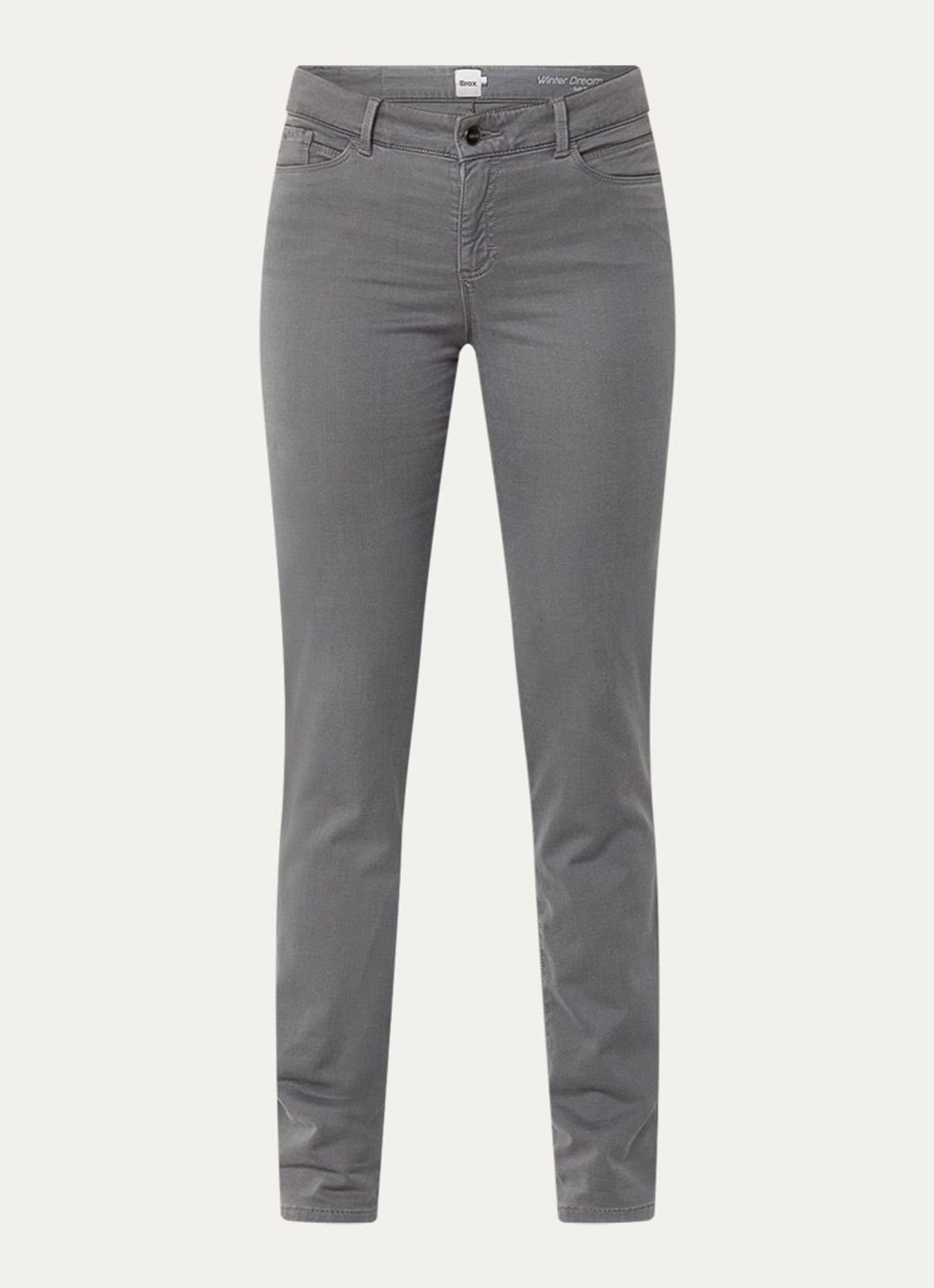 BRAX Shakira high waist slim fit pantalon  - voorkant 4 grijs