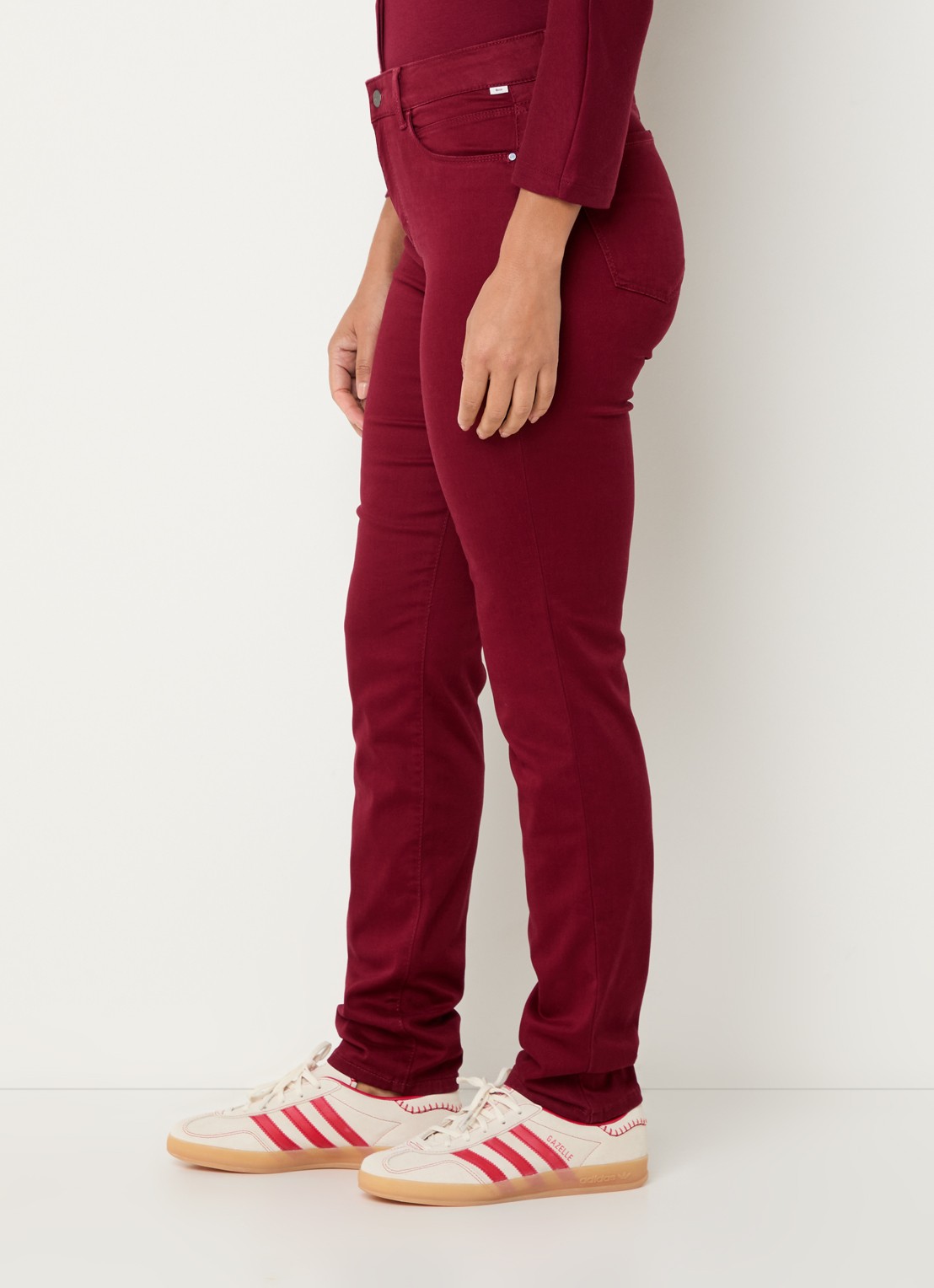 BRAX Shakira high waist slim fit pantalon  - detail 5 donkerrood
