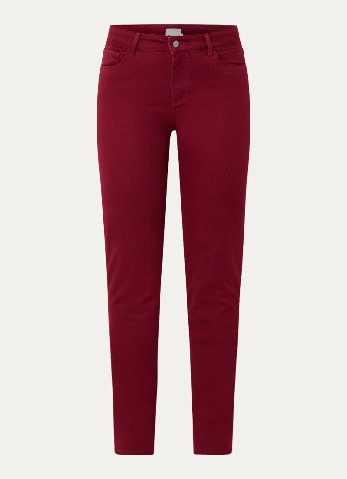 BRAX Shakira high waist slim fit pantalon  - voorkant 2 donkerrood