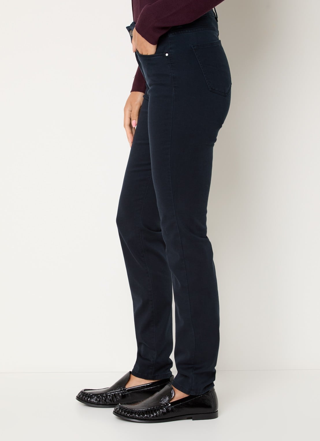 BRAX Shakira high waist slim fit pantalon  - detail 3 donkerblauw