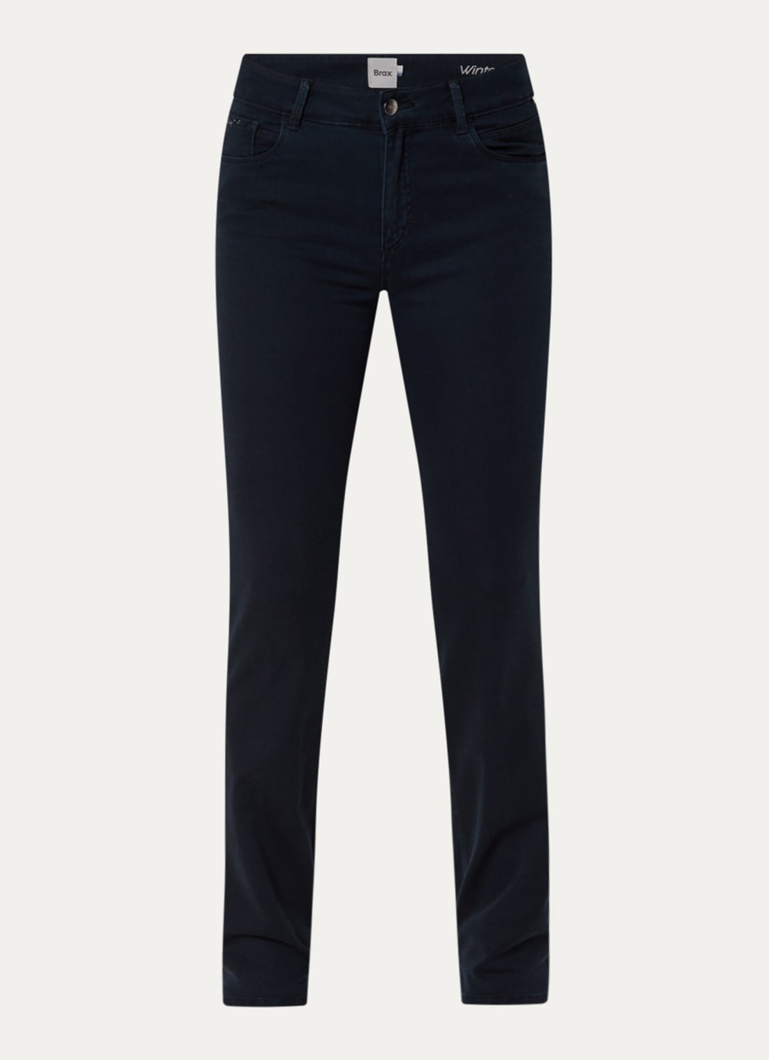 BRAX Shakira high waist slim fit pantalon  - voorkant 4 donkerblauw