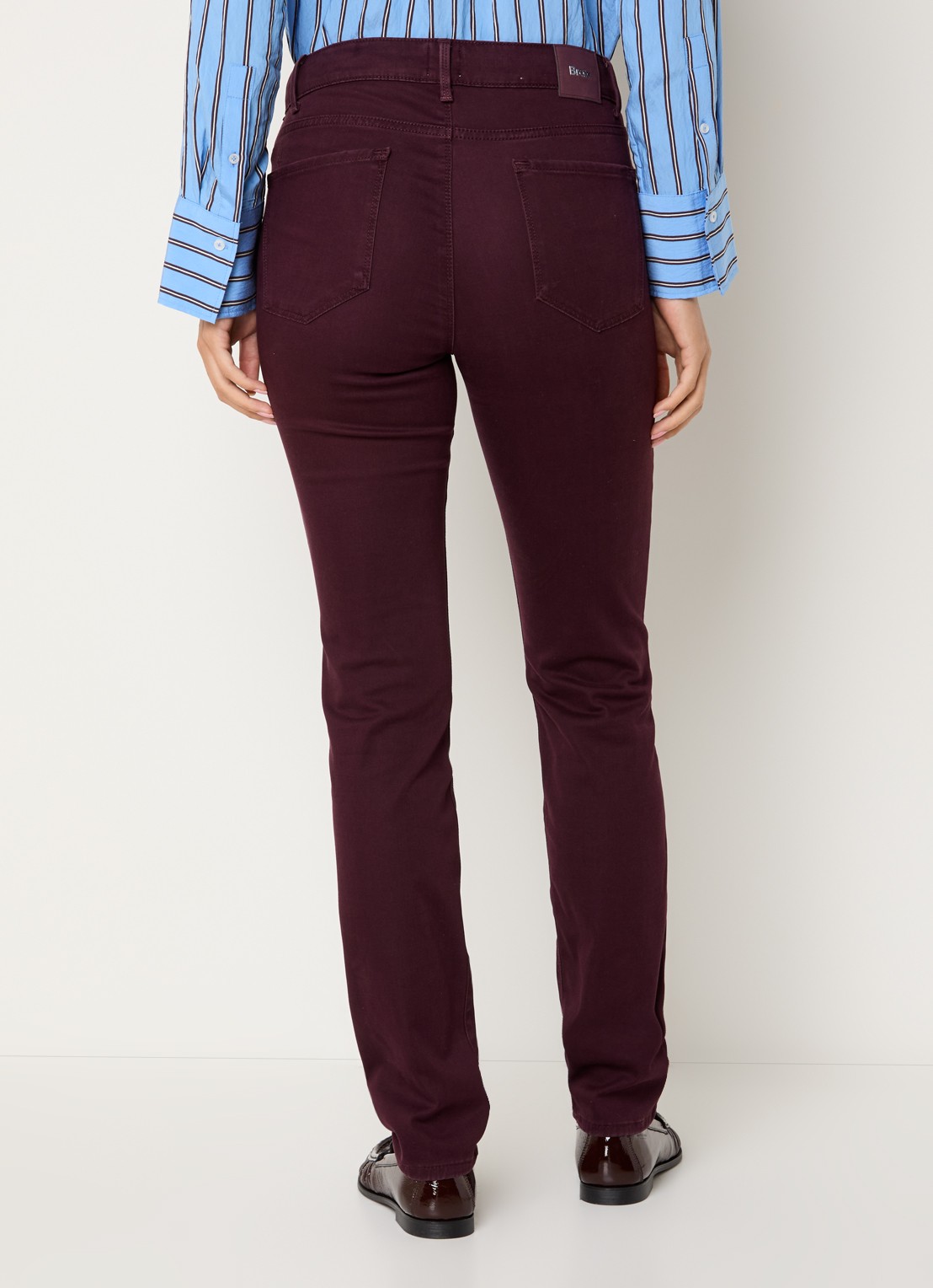 BRAX Shakira high waist slim fit pantalon  - achterkant bordeauxrood