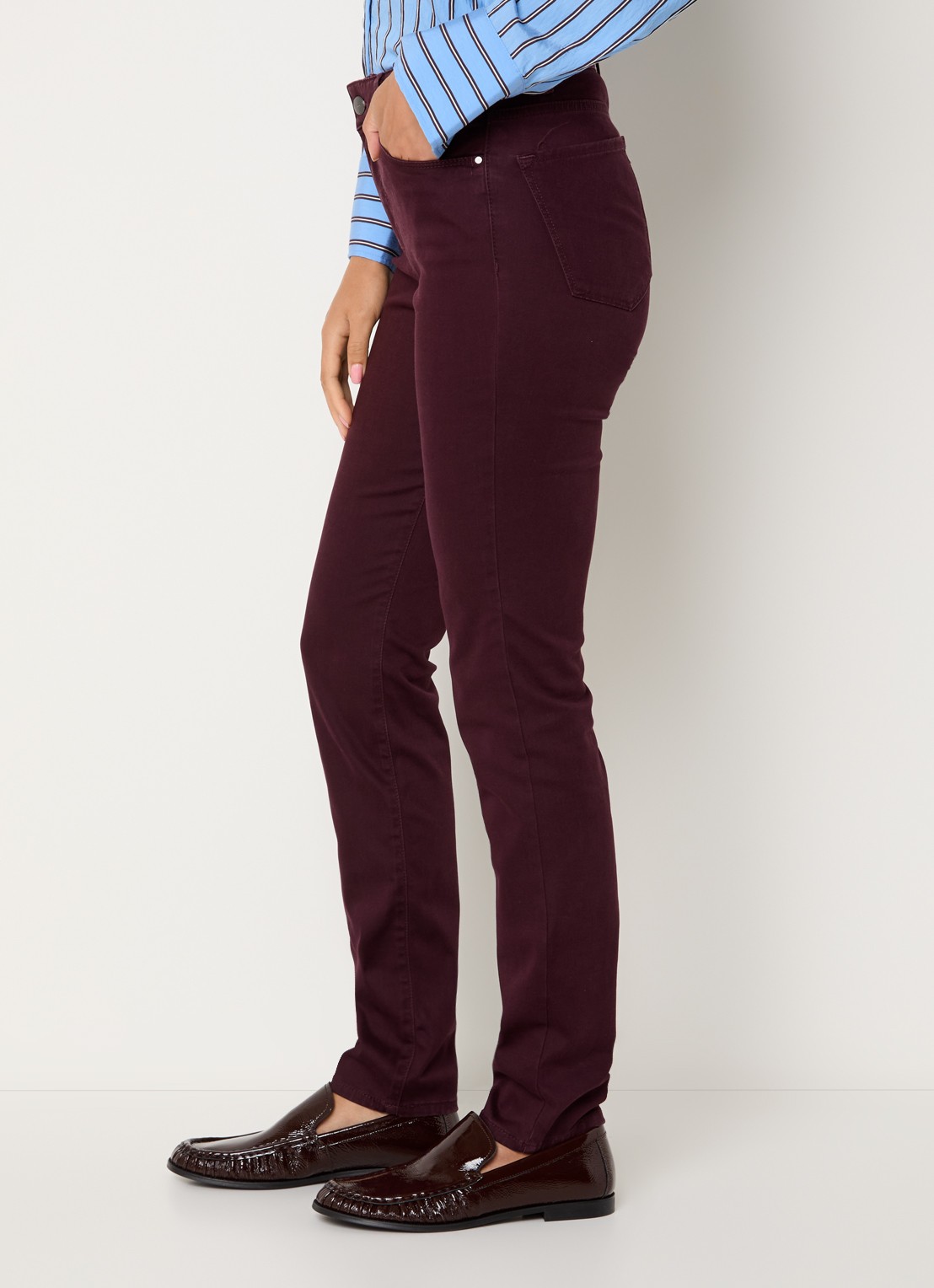 BRAX Shakira high waist slim fit pantalon  - detail 3 bordeauxrood