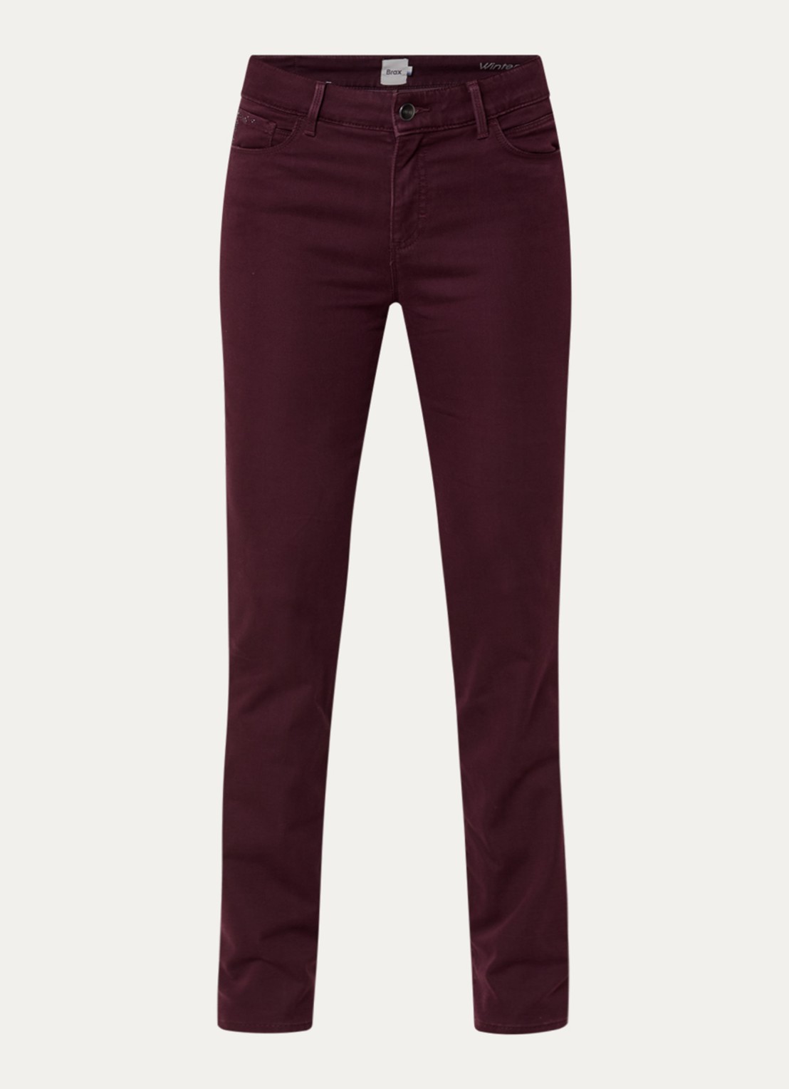 BRAX Shakira high waist slim fit pantalon  - voorkant 4 bordeauxrood