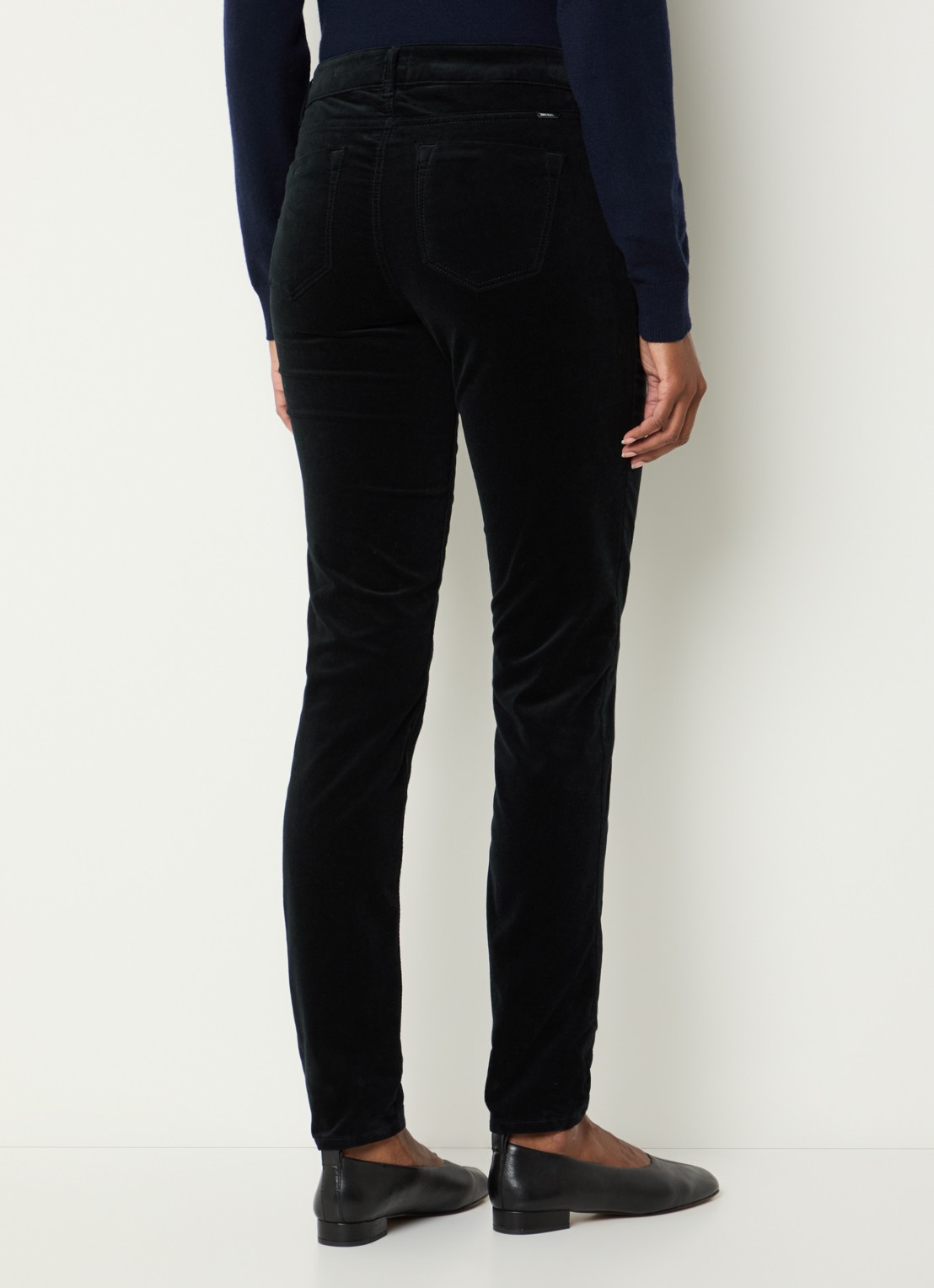 BRAX Shakira mid waist skinny fit broek van fluweel - achterkant 3 zwart