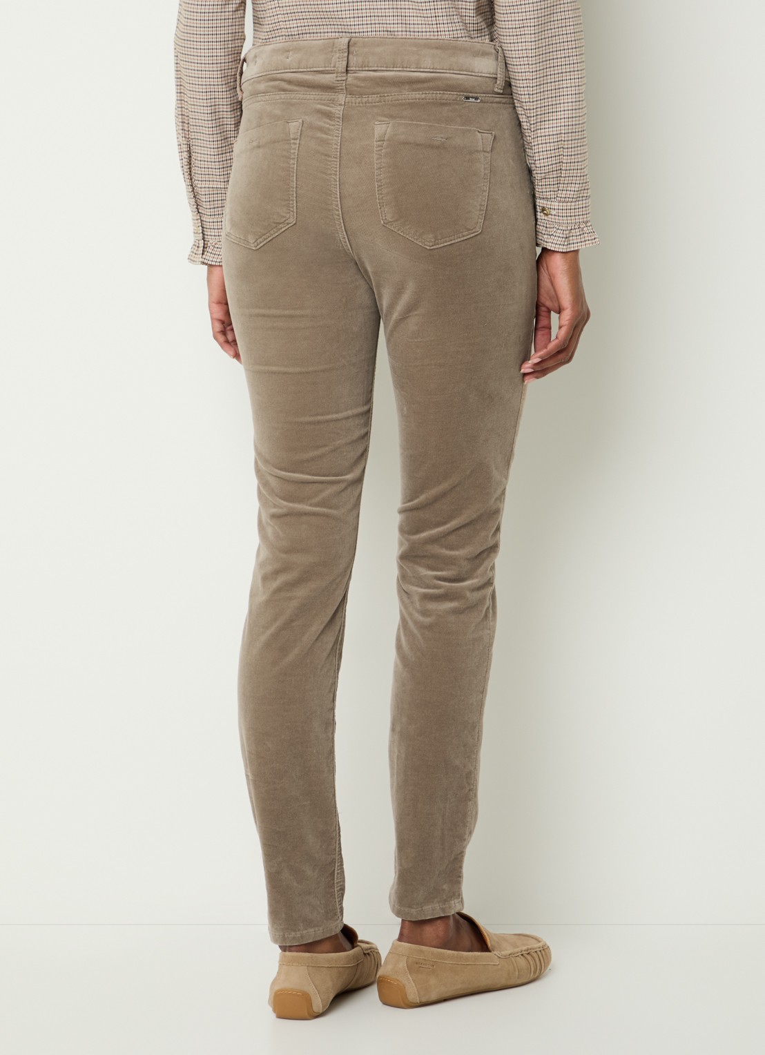 BRAX Shakira mid waist skinny fit broek van fluweel - achterkant 3 beige