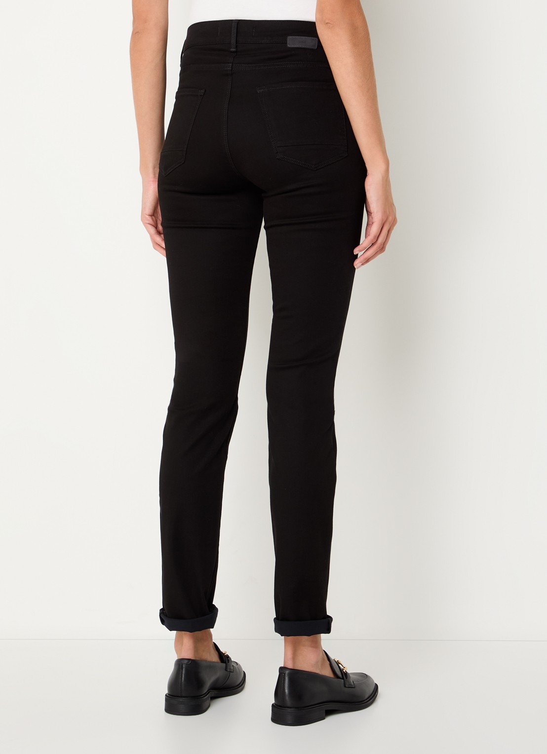 BRAX Shakira mid waist slim fit broek   - achterkant zwart