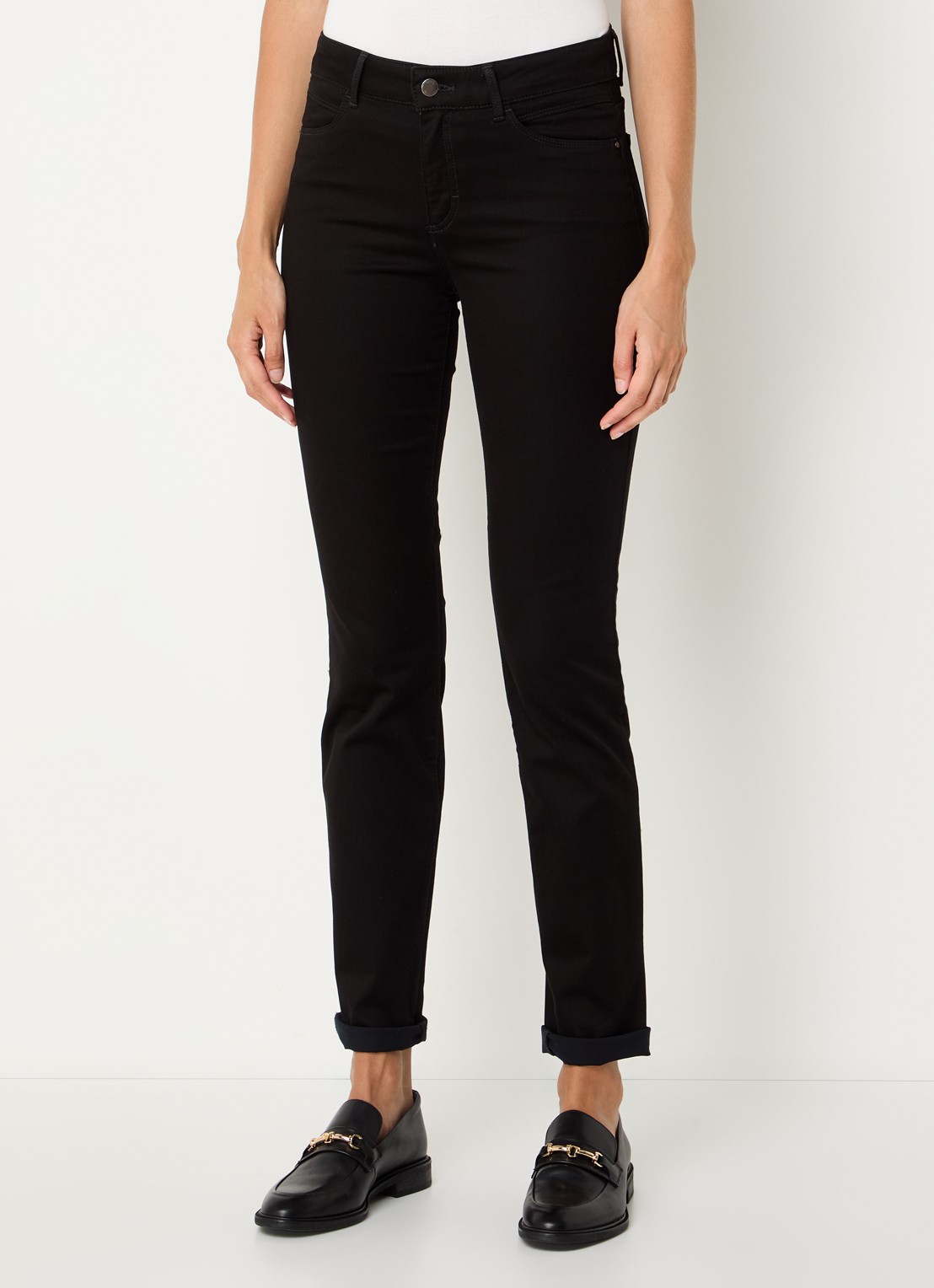 BRAX Shakira mid waist slim fit broek   - detail 3 zwart