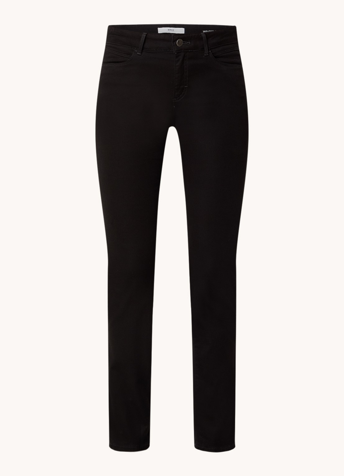 BRAX Shakira mid waist slim fit broek   - voorkant 5 zwart