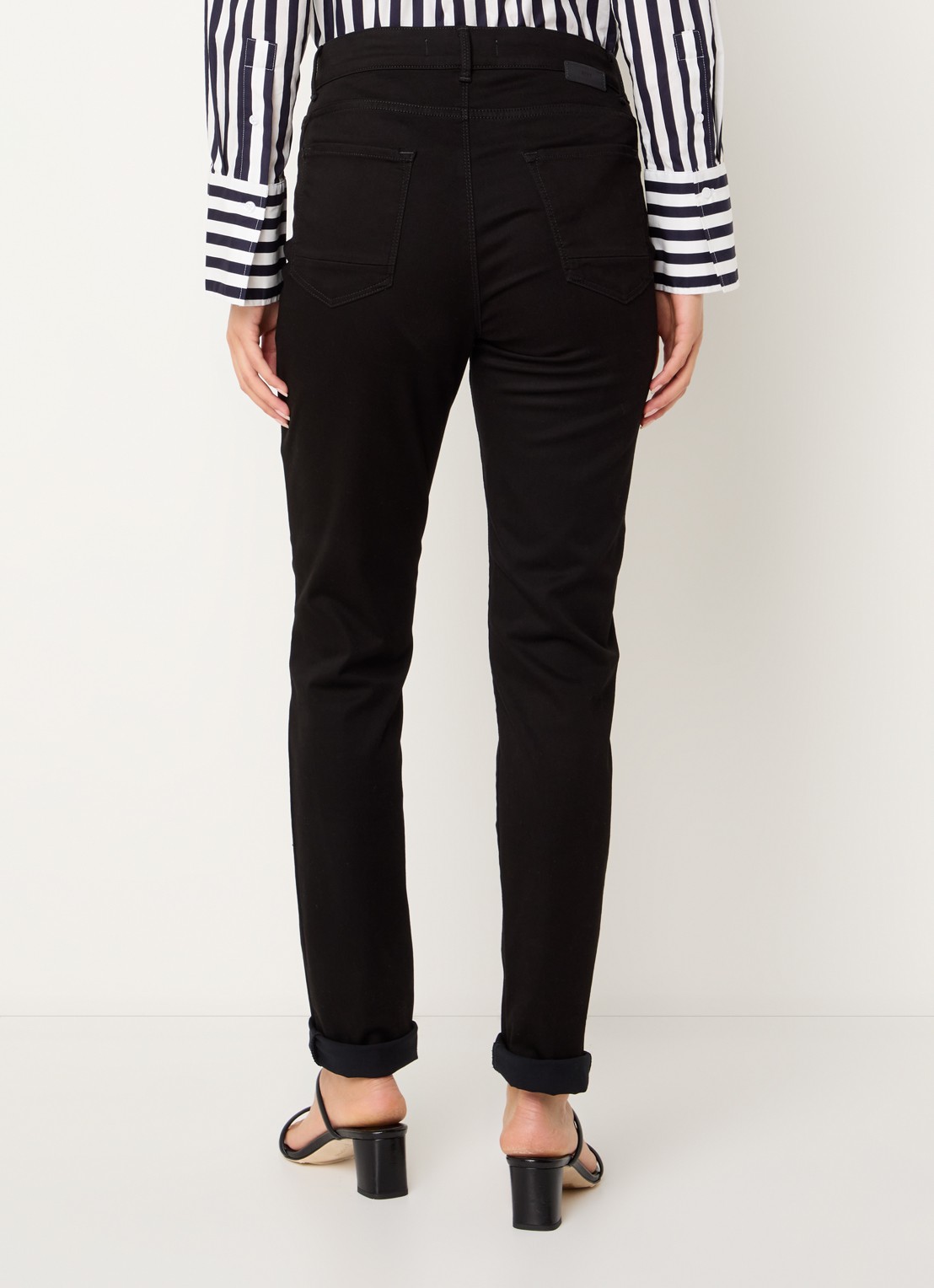 BRAX Shakira mid waist slim fit broek   - achterkant 2 zwart
