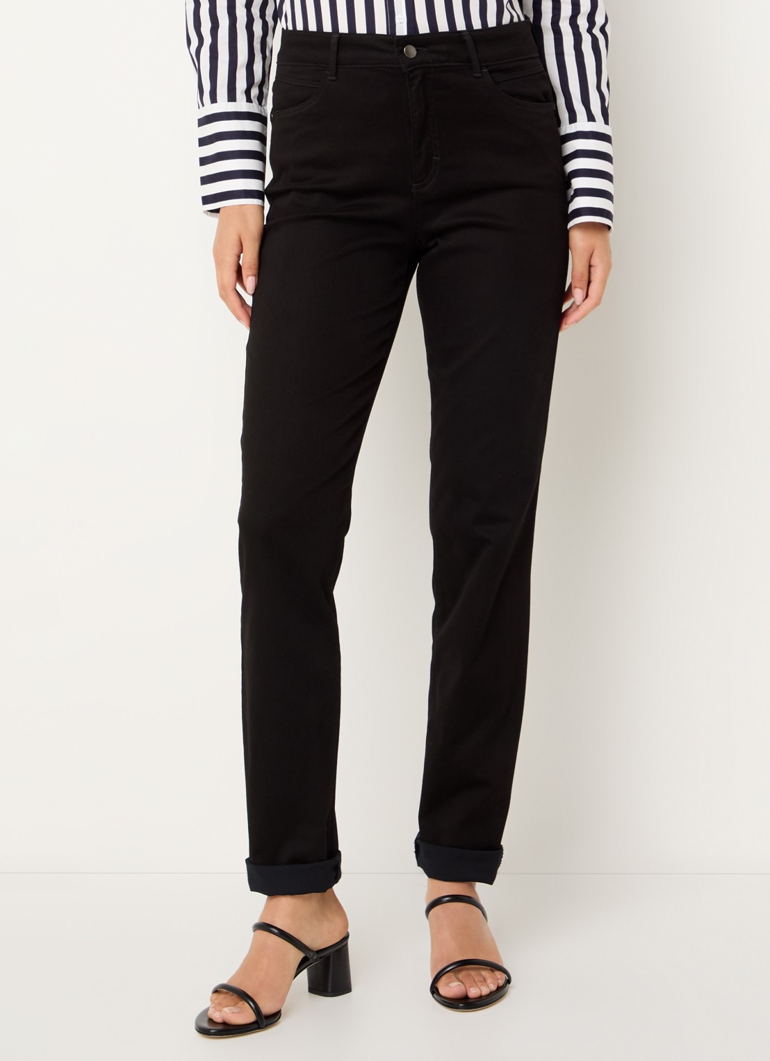 BRAX Shakira mid waist slim fit broek   - detail 4 zwart