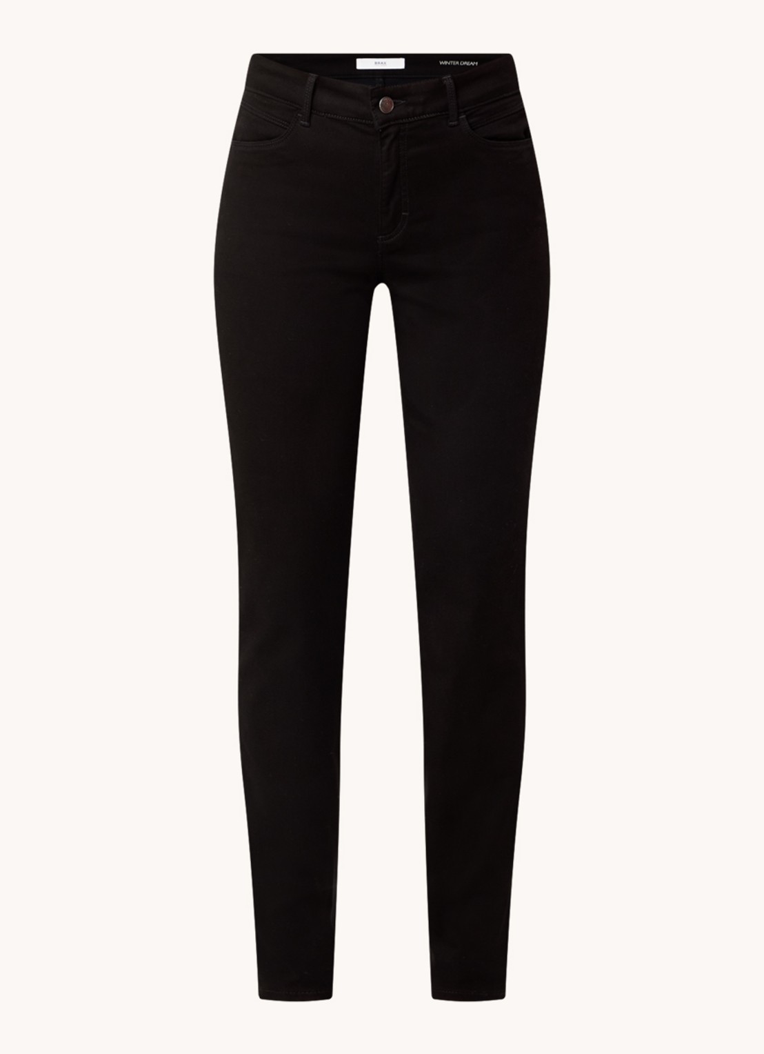 BRAX Shakira mid waist slim fit broek   - voorkant 7 zwart