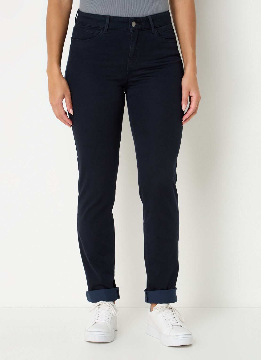 BRAX Shakira mid waist slim fit broek   - detail 4 donkerblauw
