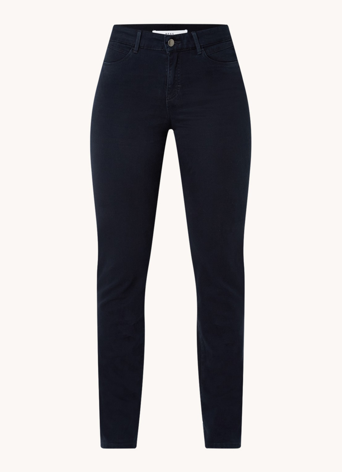 BRAX Shakira mid waist slim fit broek   - voorkant 2 donkerblauw