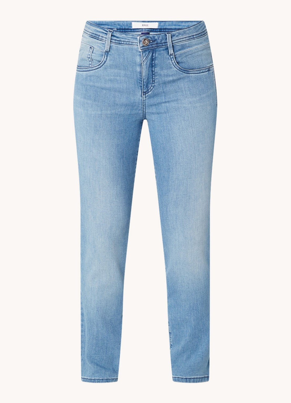 BRAX Shakira mid waist slim fit jeans met lichte wassing - voorkant 4 indigo