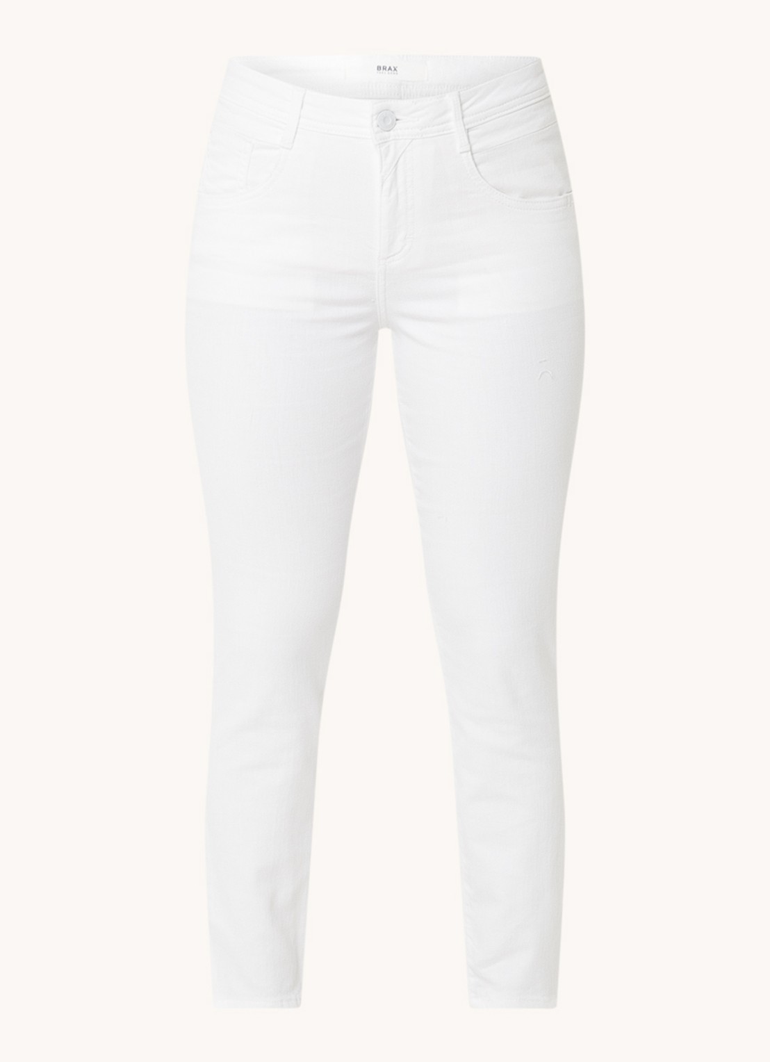 BRAX Shakira mid waist slim fit jeans met lichte wassing - voorkant 2 wit
