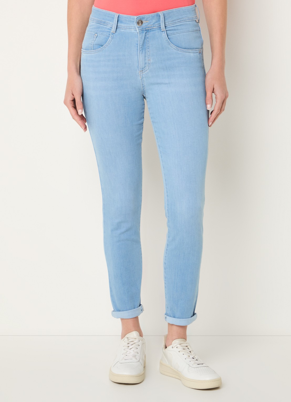 BRAX Shakira mid waist slim fit jeans  met steekzakken - detail 3 lichtblauw