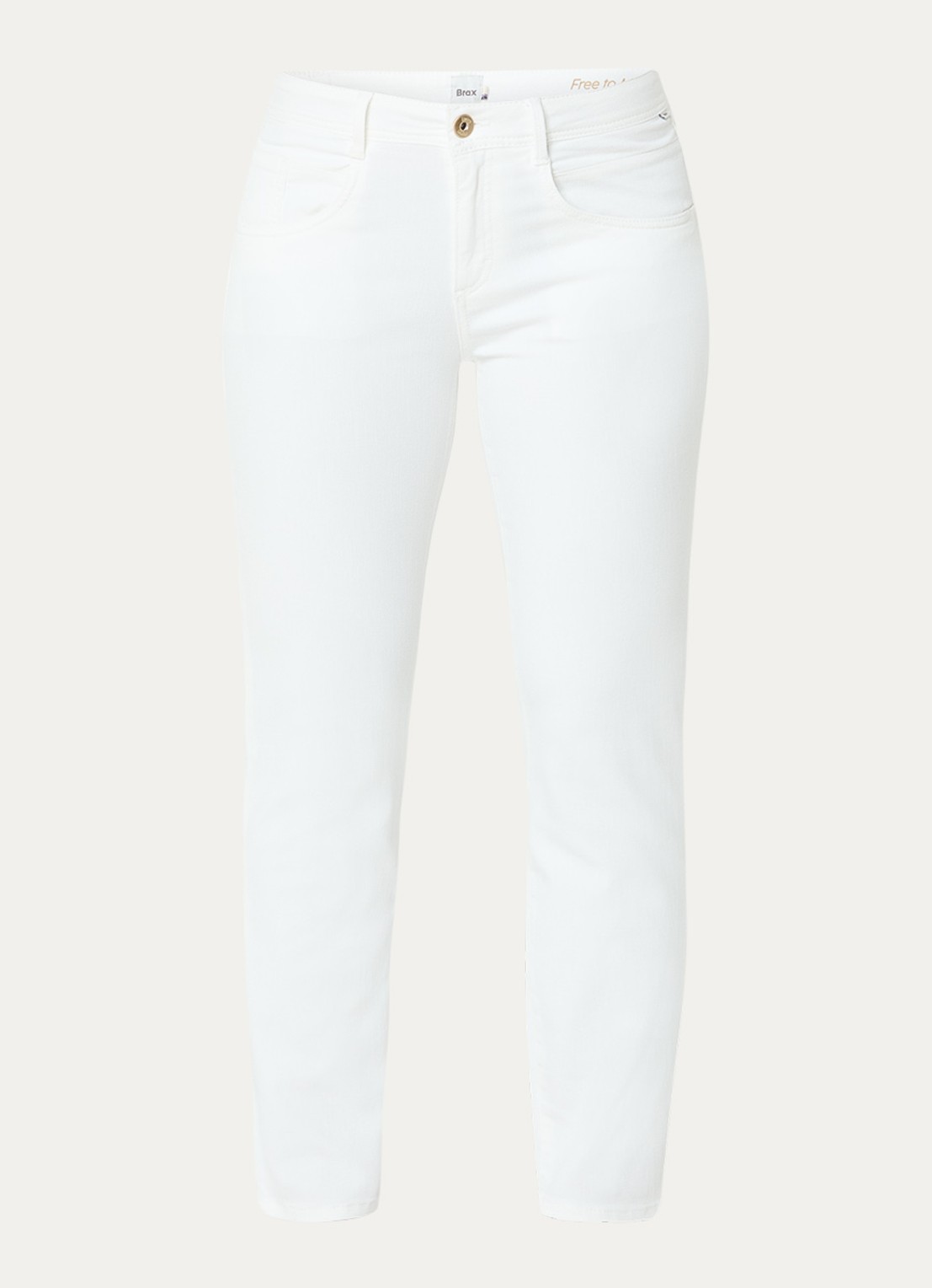 BRAX Shakira mid waist slim fit jeans  met steekzakken - voorkant 4 wit