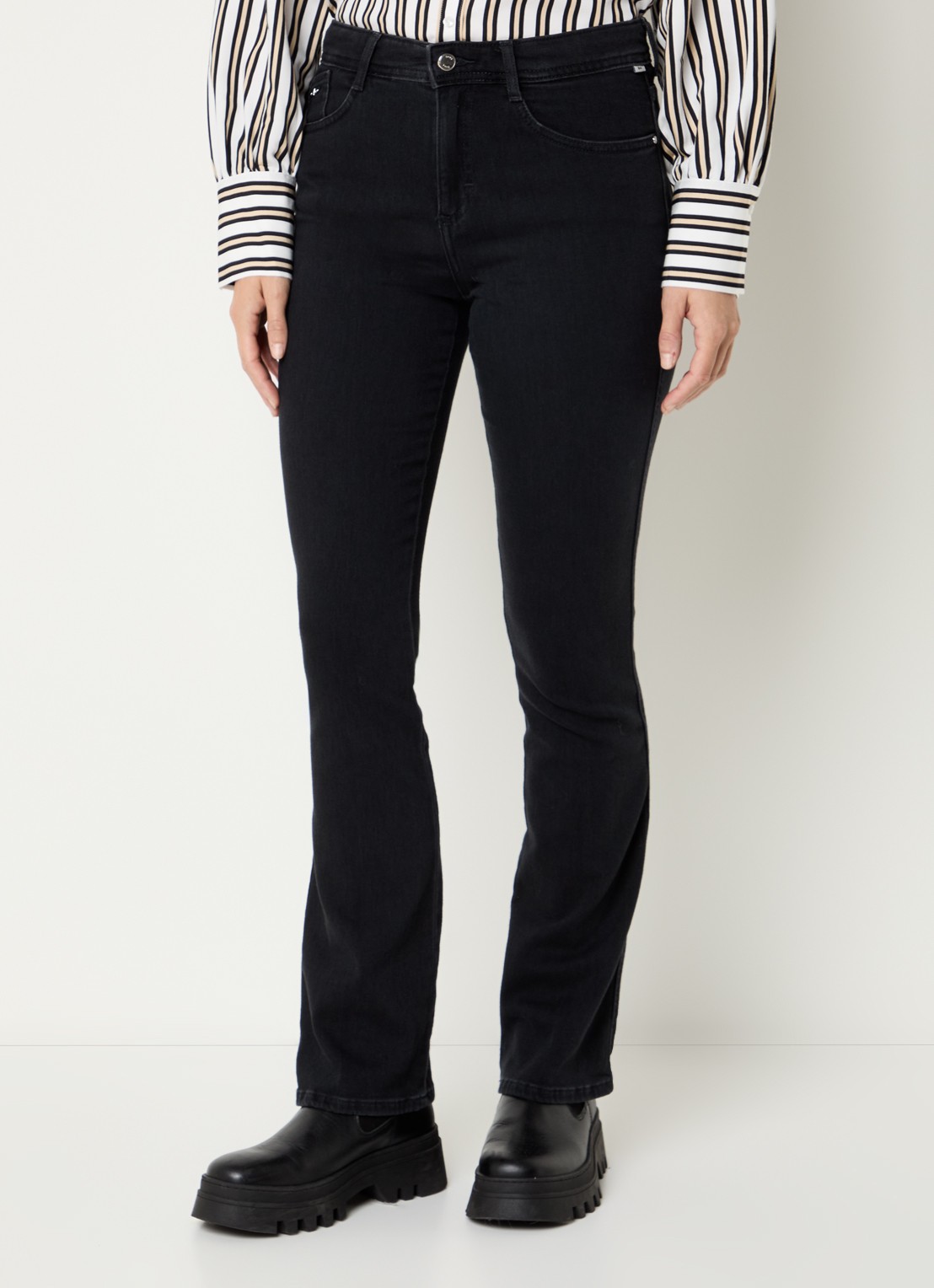 BRAX Shakira mid waist slim fit jeans met steekzakken - detail zwart