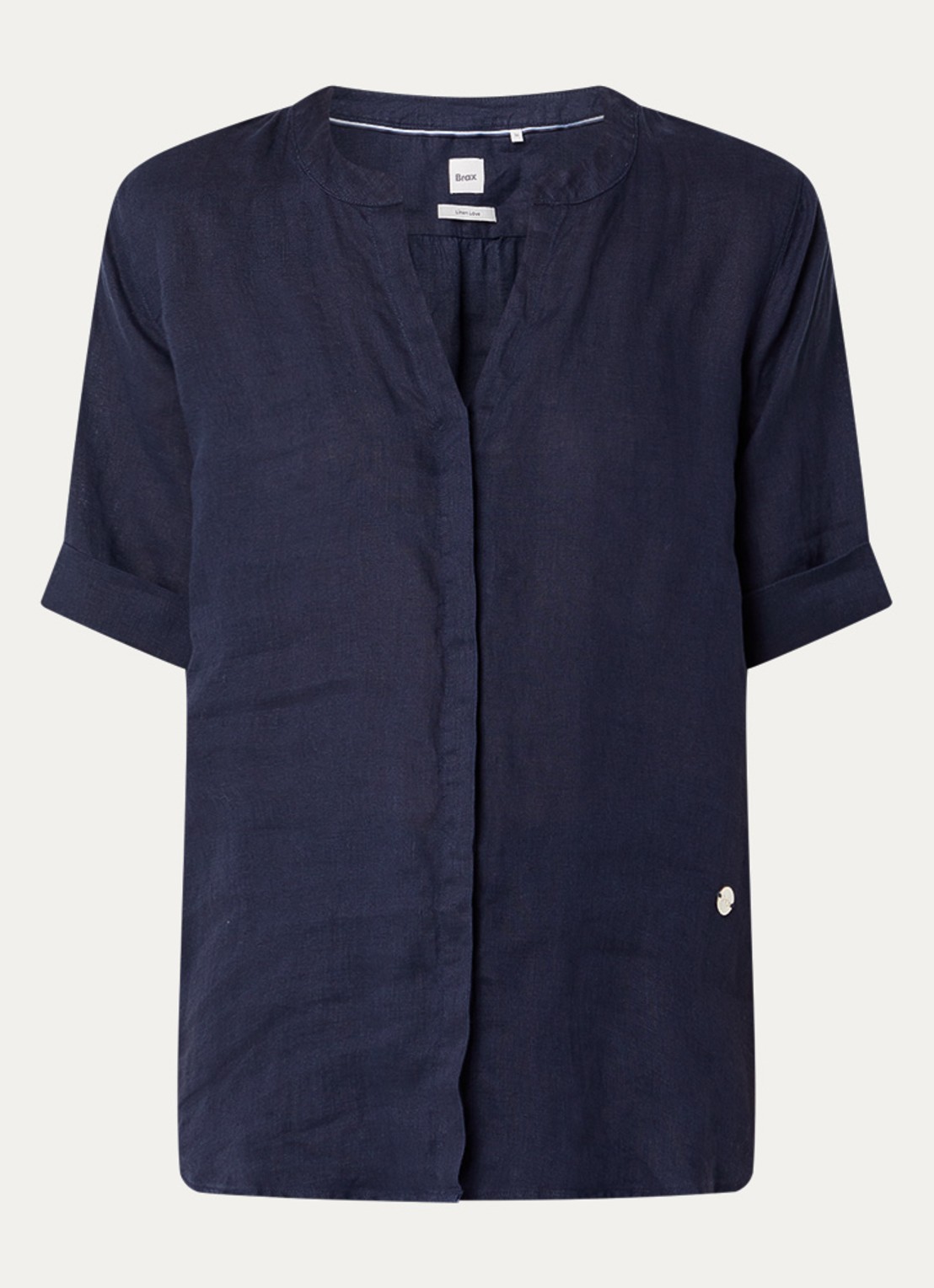 BRAX Veri blouse met V-hals - voorkant 2 donkerblauw