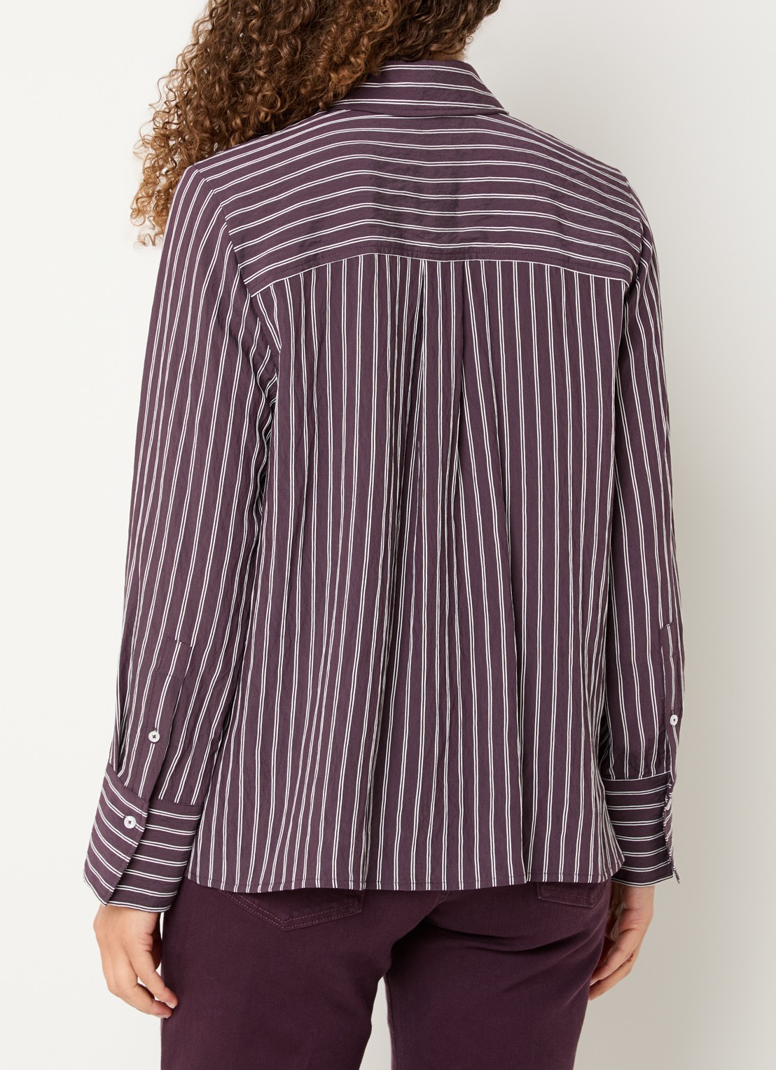 BRAX Vica blouse met streepdessin - achterkant 4 aubergine