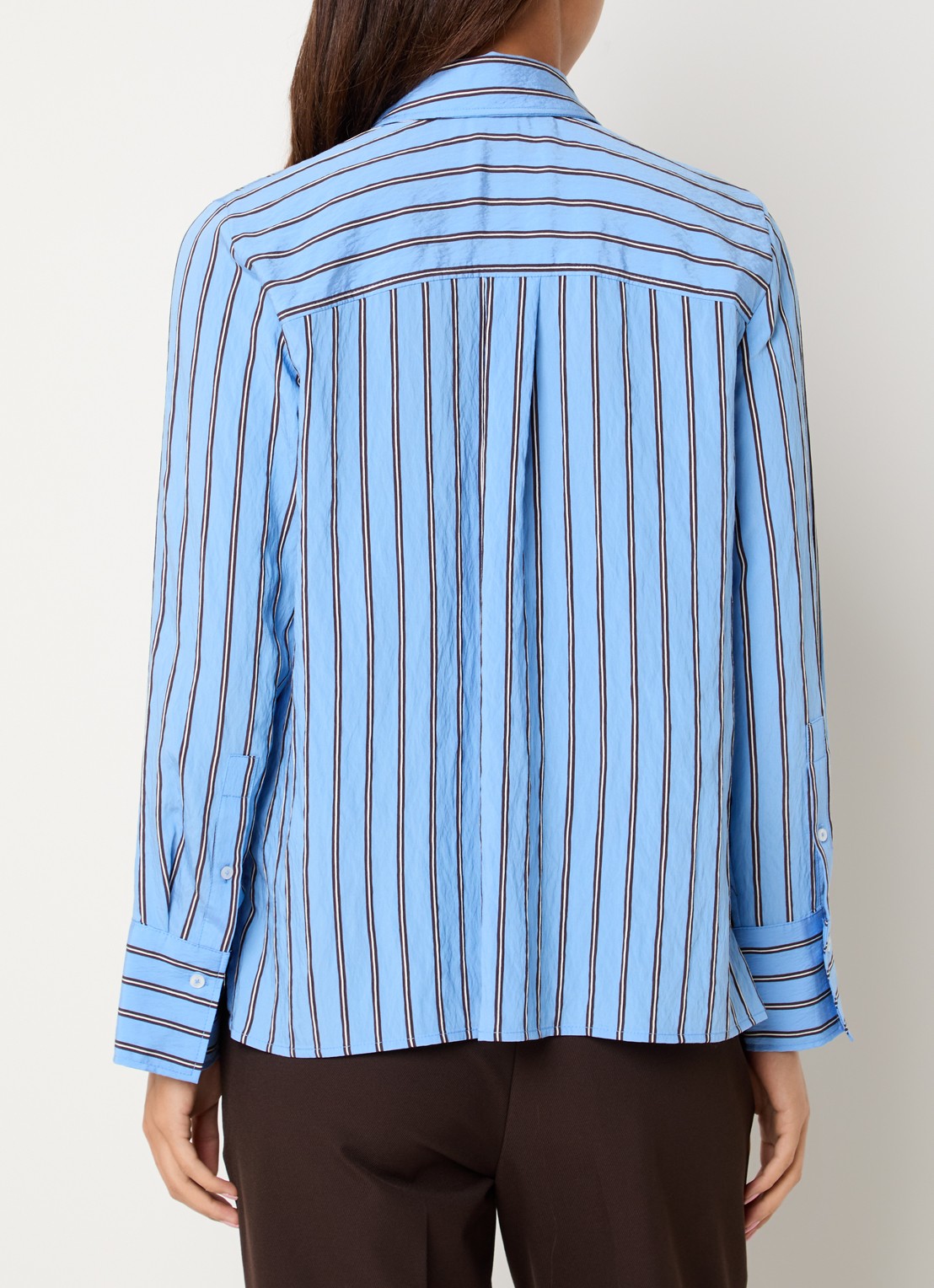 BRAX Vica blouse met streepdessin - achterkant lichtblauw