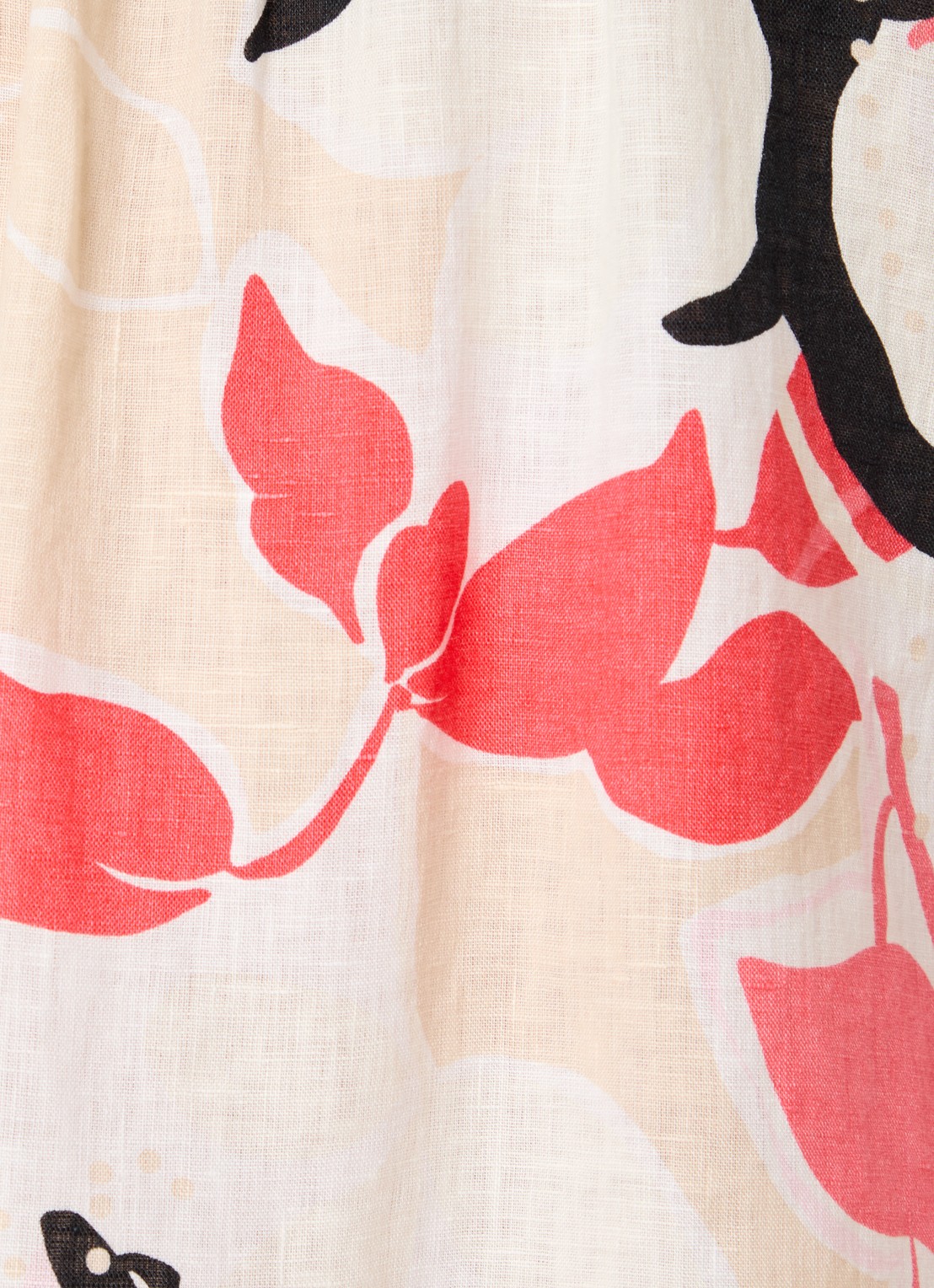BRAX Vicki blouse van linnen met bloemenprint  - detail 4 koraal