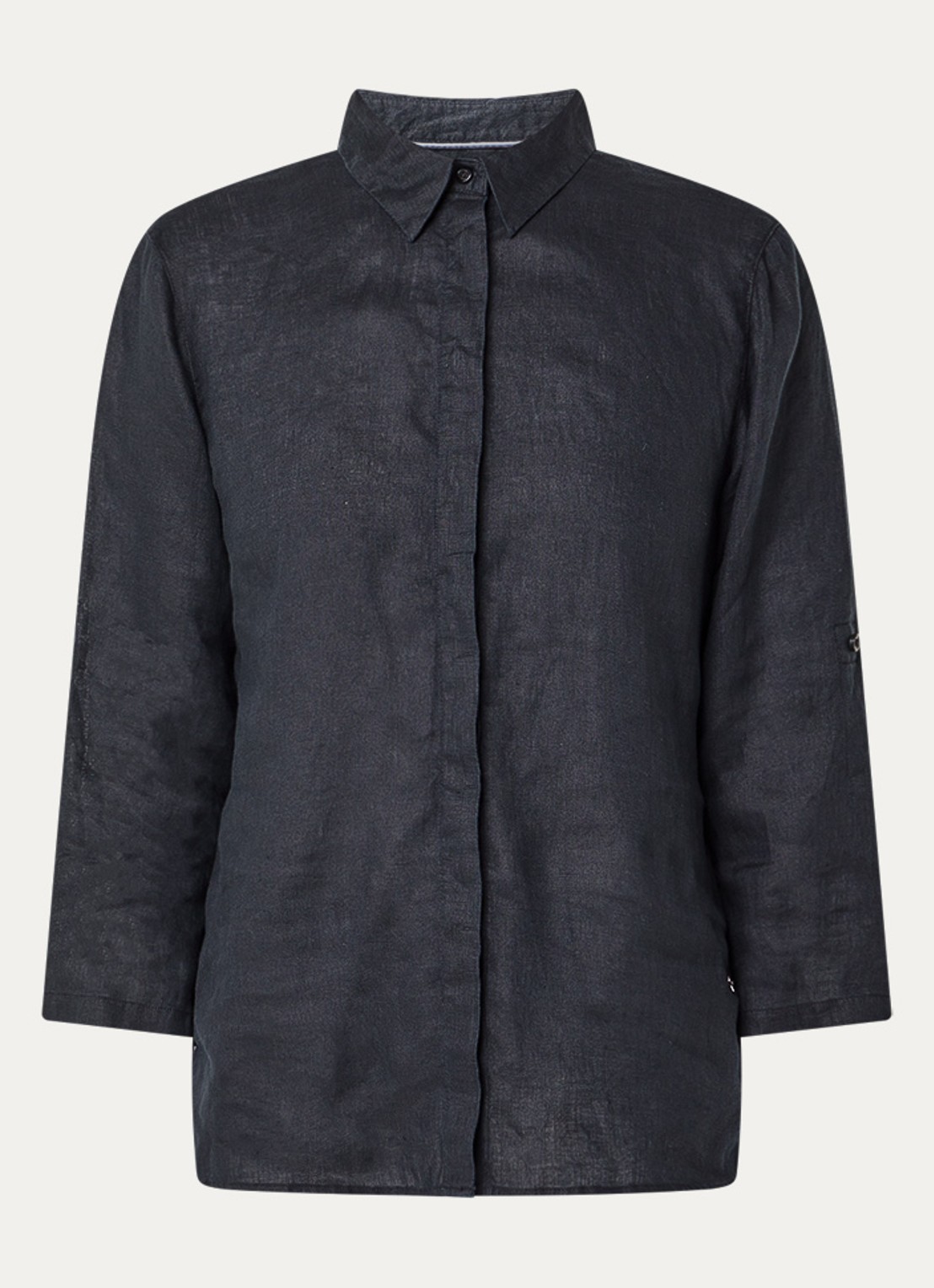 BRAX Vicki blouse van linnen - voorkant 2 zwart