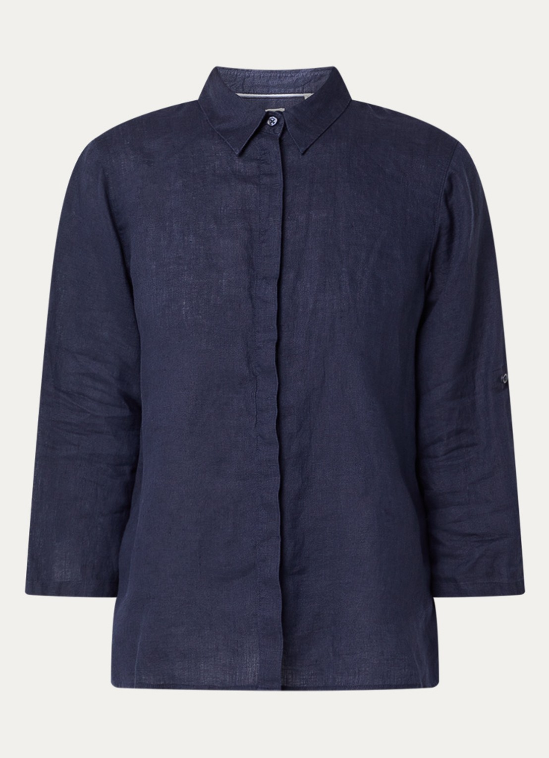 BRAX Vicki blouse van linnen - voorkant donkerblauw