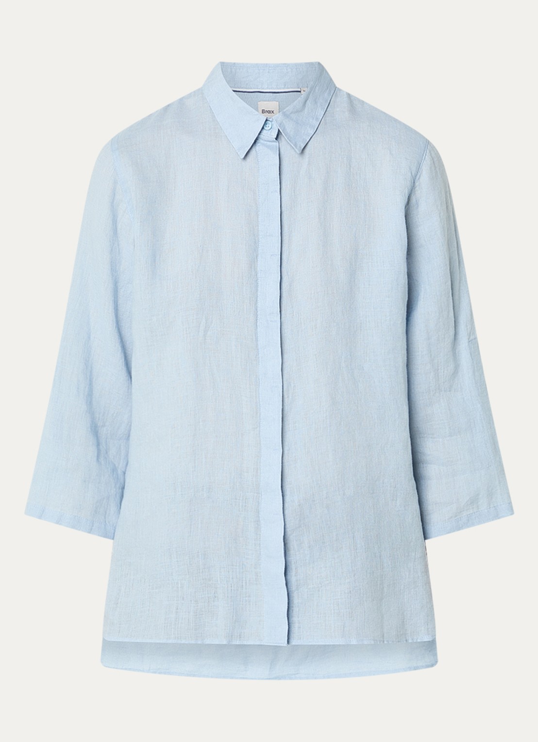 BRAX Vicki blouse van linnen - voorkant 3 blauwgrijs