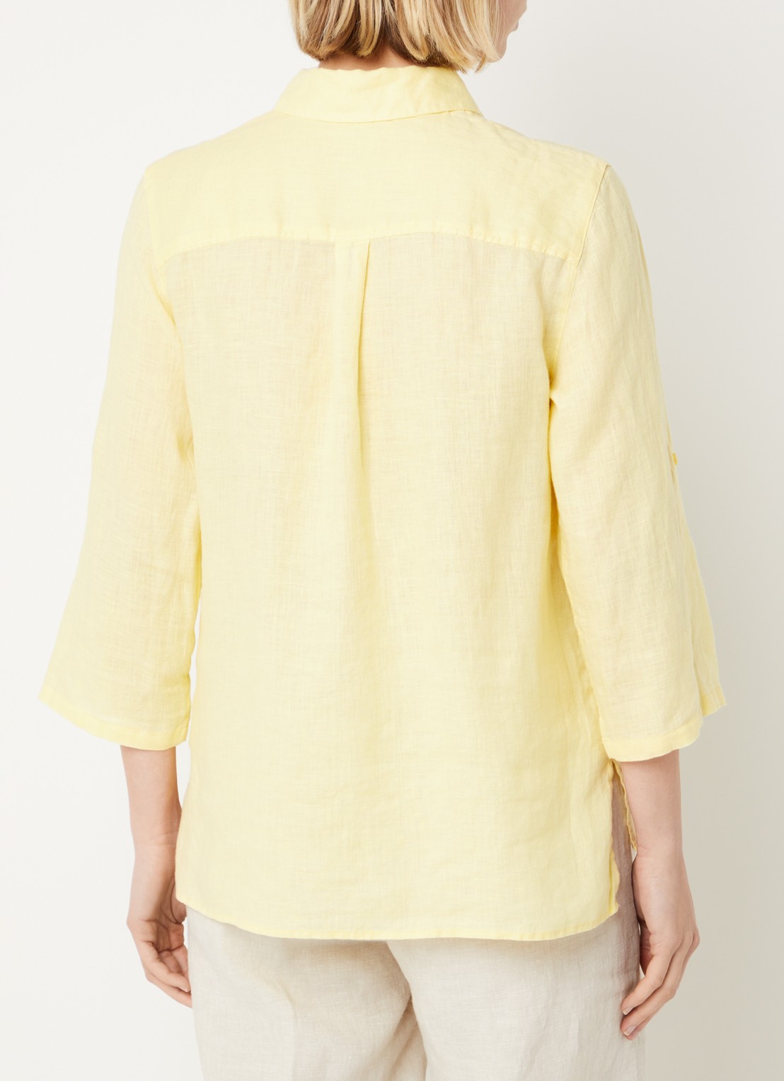 BRAX Vicki blouse van linnen - achterkant 4 lichtgeel
