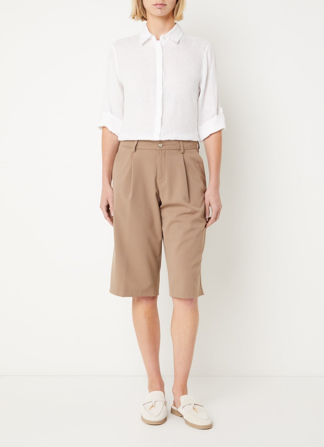 BRAX Vicki blouse van linnen - voorkant 2 wit