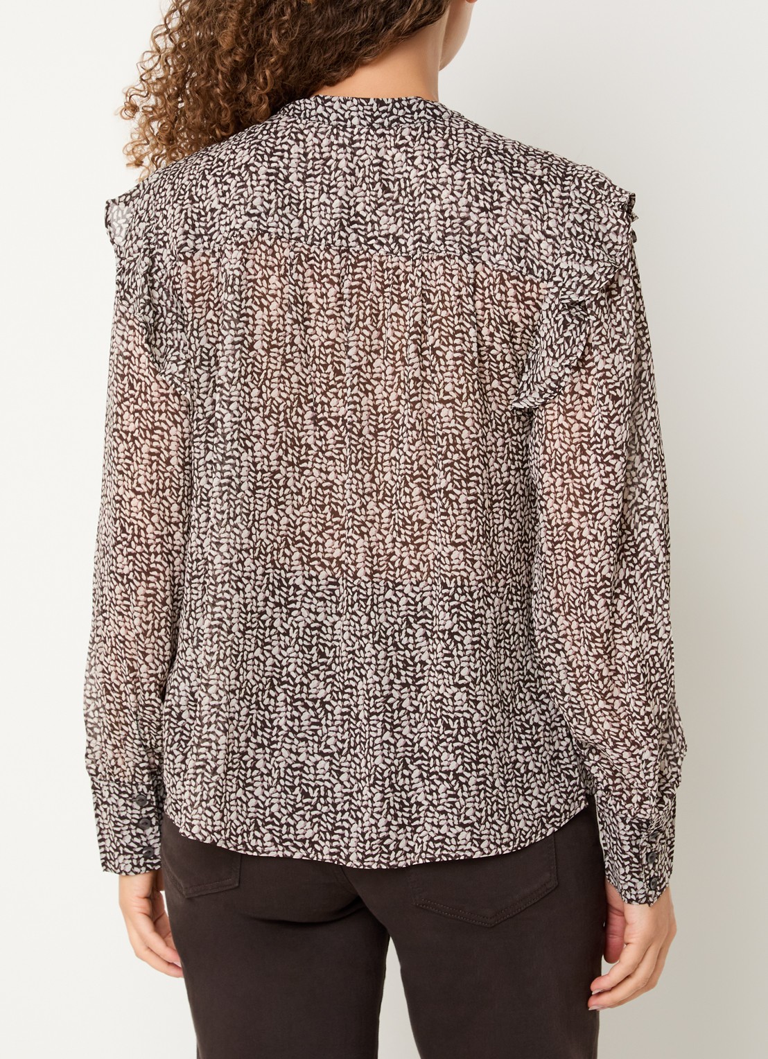BRAX Violet blouse met print - achterkant bruin