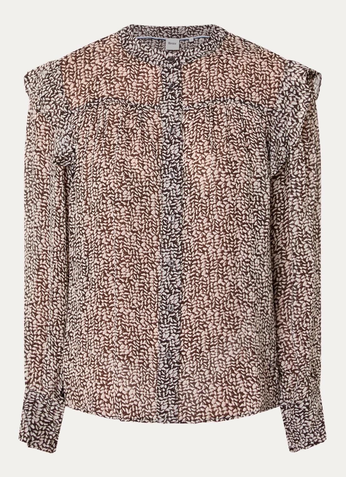 BRAX Violet blouse met print - voorkant 3 bruin
