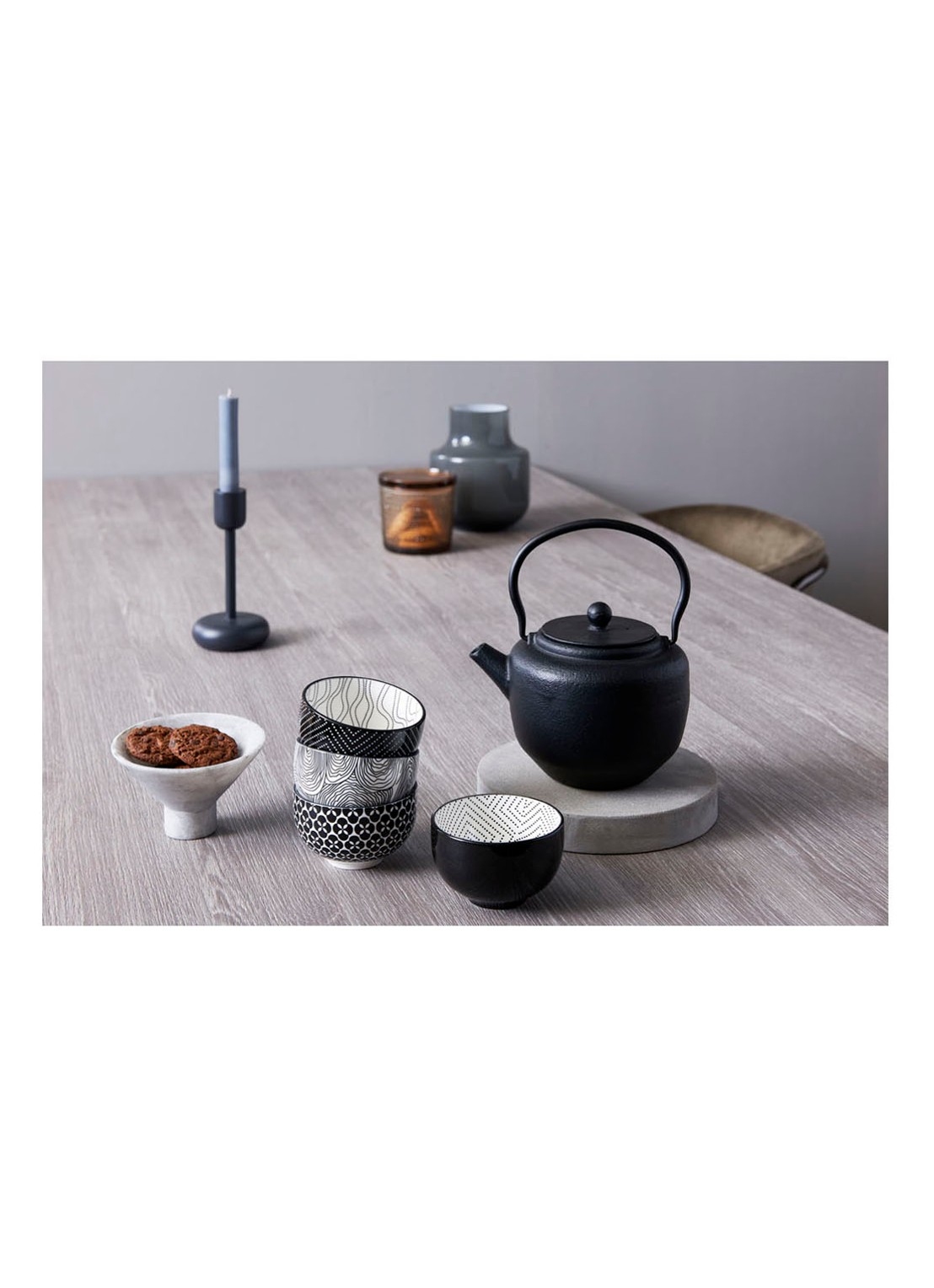 Bredemeijer Asia Pucheng theekopje 20 cl set van 4 - voorkant 3 zwart