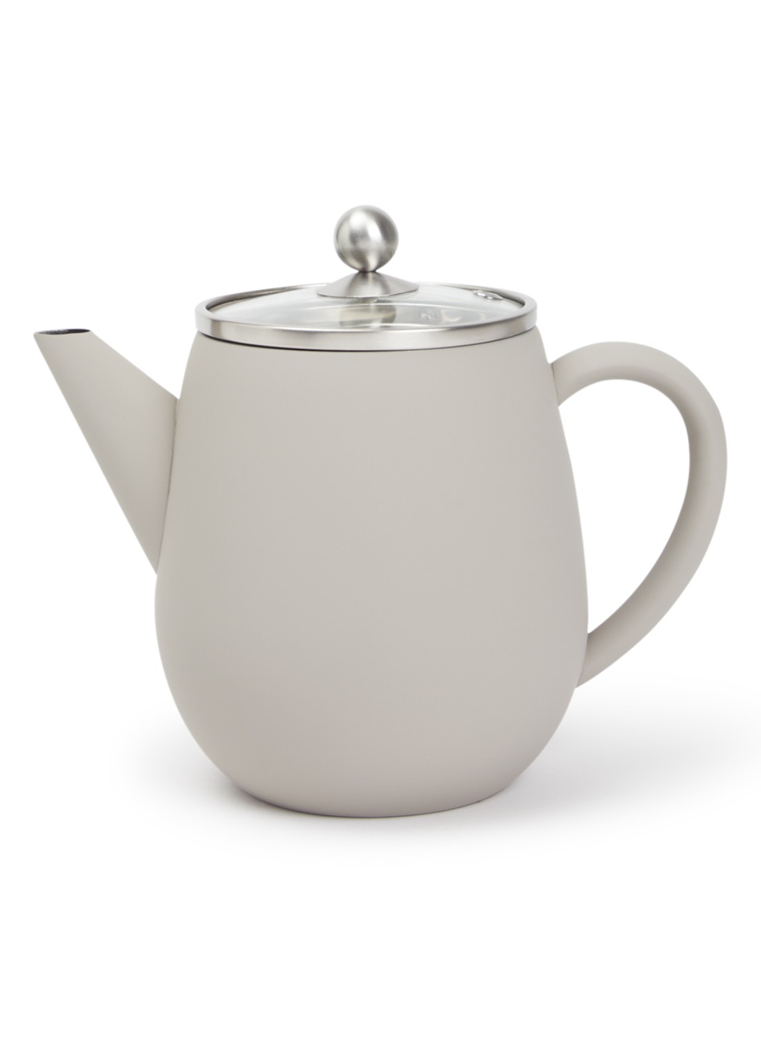 Bredemeijer Duet Eva theepot 1,1 liter - voorkant grijs