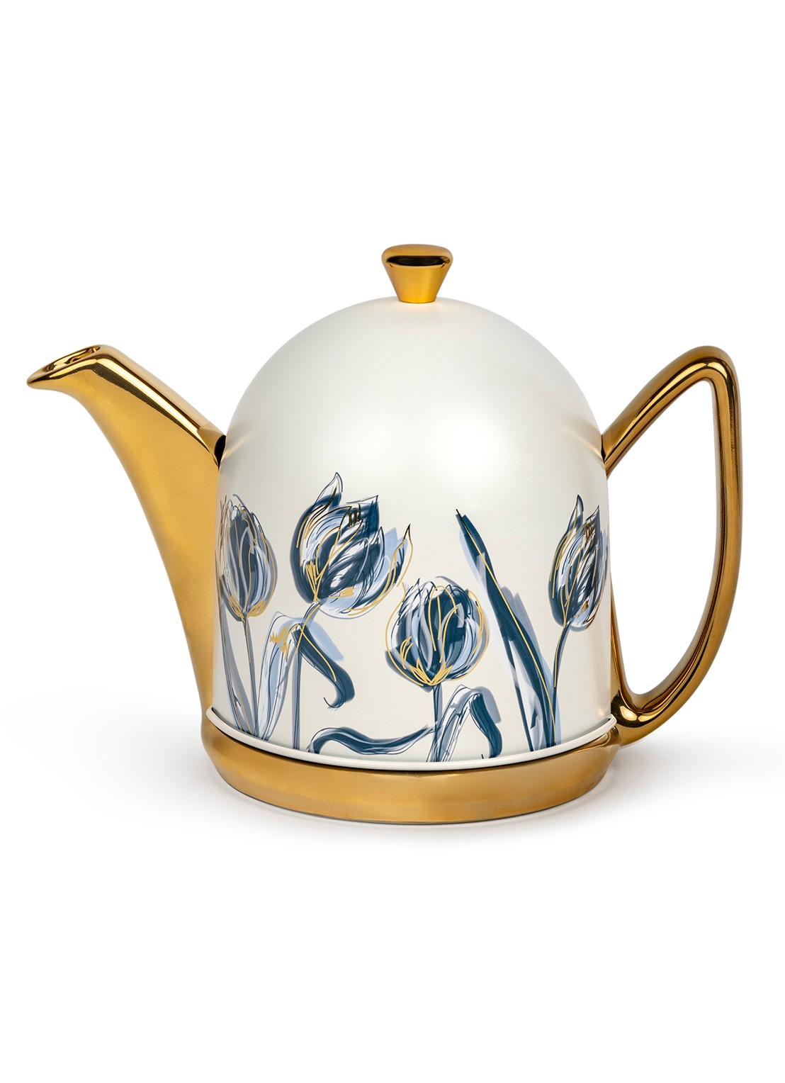 Bredemeijer Manto theepot met theemuts 1,1 liter - voorkant goud