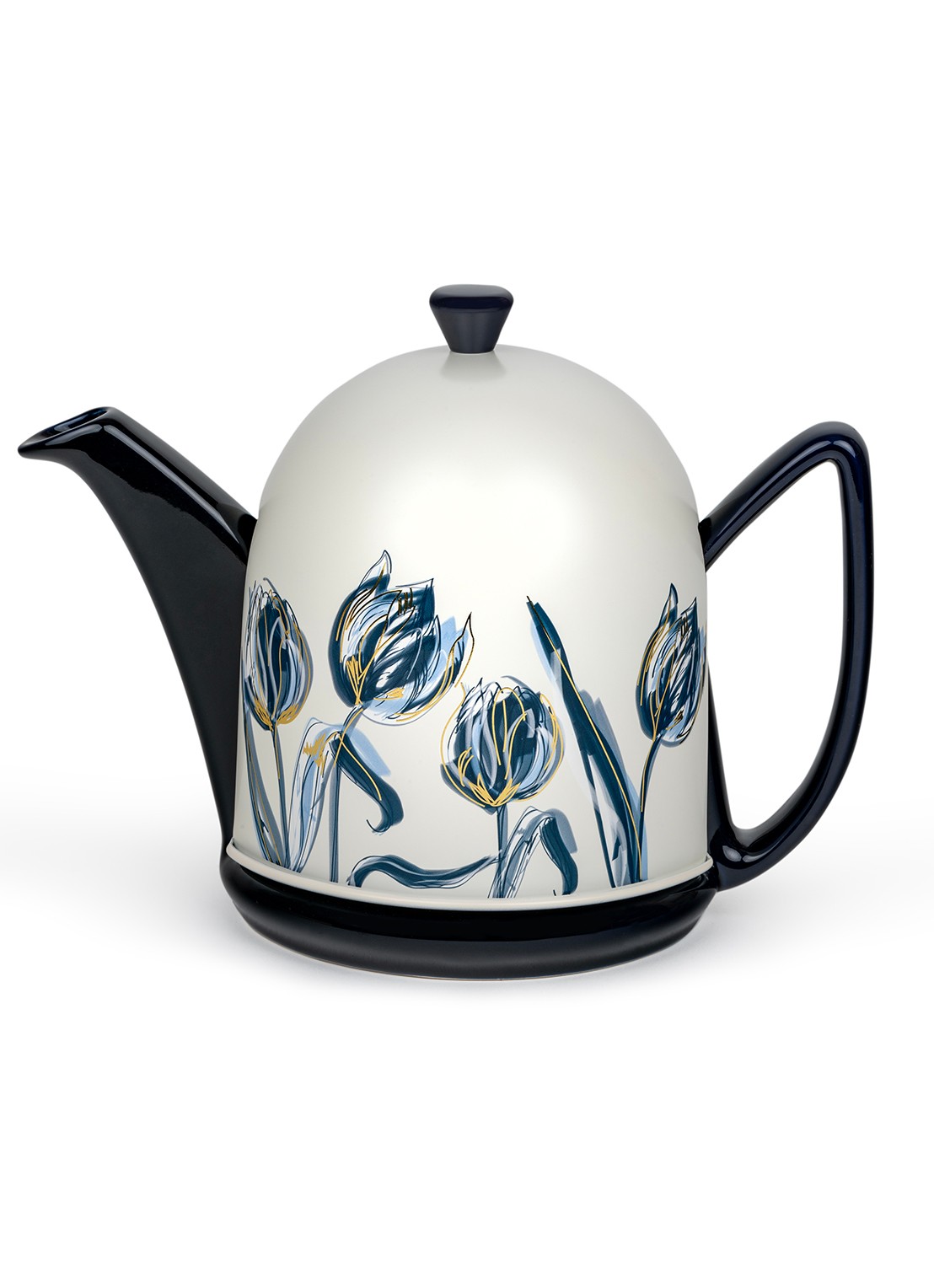 Bredemeijer Manto theepot met theemuts 1,1 liter - voorkant 4 zwart