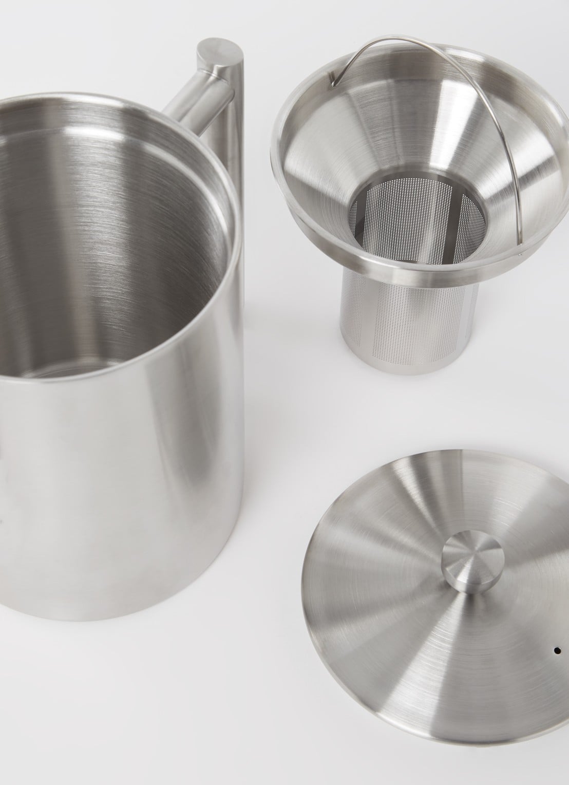 Bredemeijer Minuet Cylindre theepot 1,2 liter  - voorkant 2 zilver
