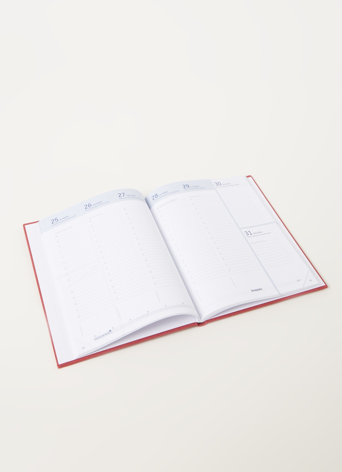 Brepols Prevision schoolagenda 2021-2022 - detail bordeauxrood