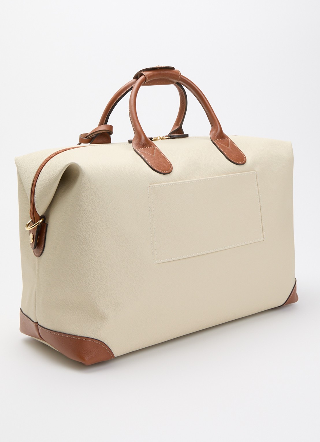 Bric's Firenze Medium weekendtas met leren details - achterkant 2 beige