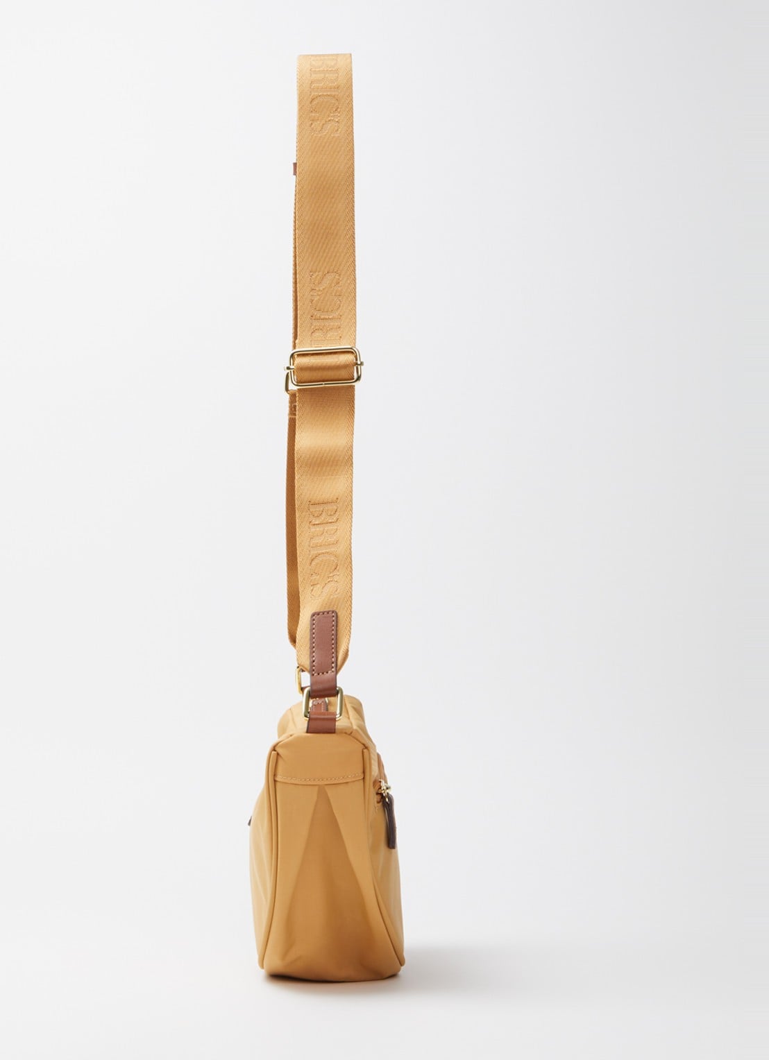 Bric's Halfmoon Small crossbodytas met logo - detail 4 okergeel