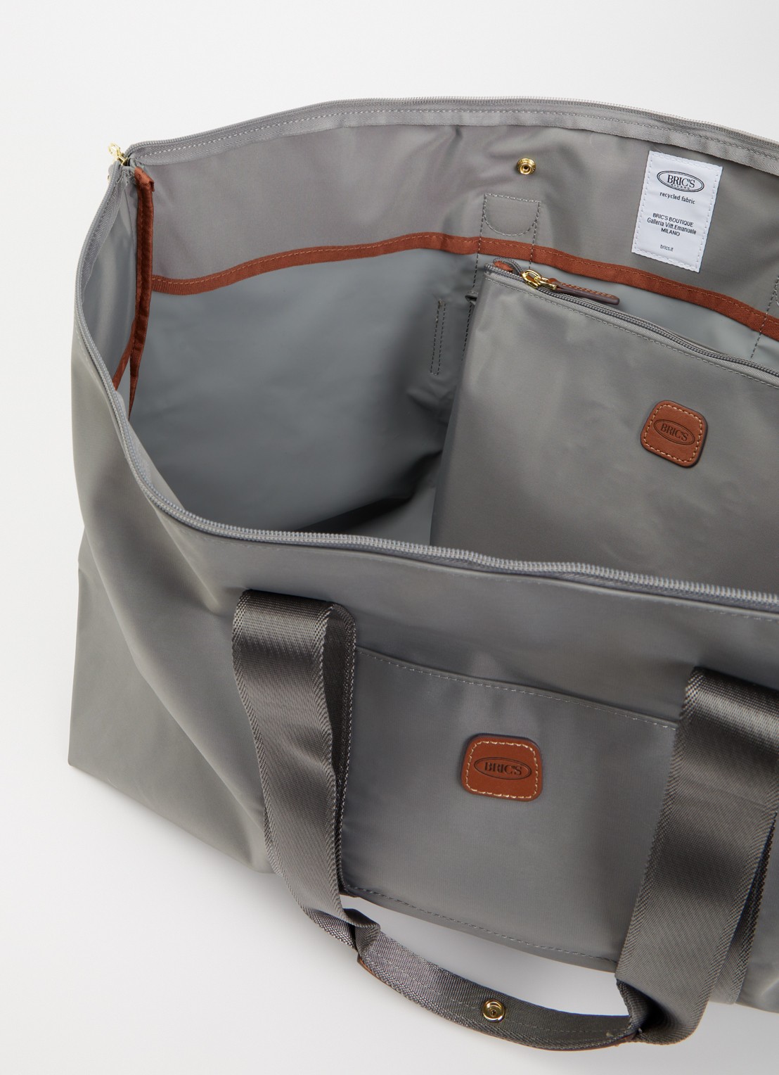 Bric's Large weekendtas met uitneembaar etui - detail grijs