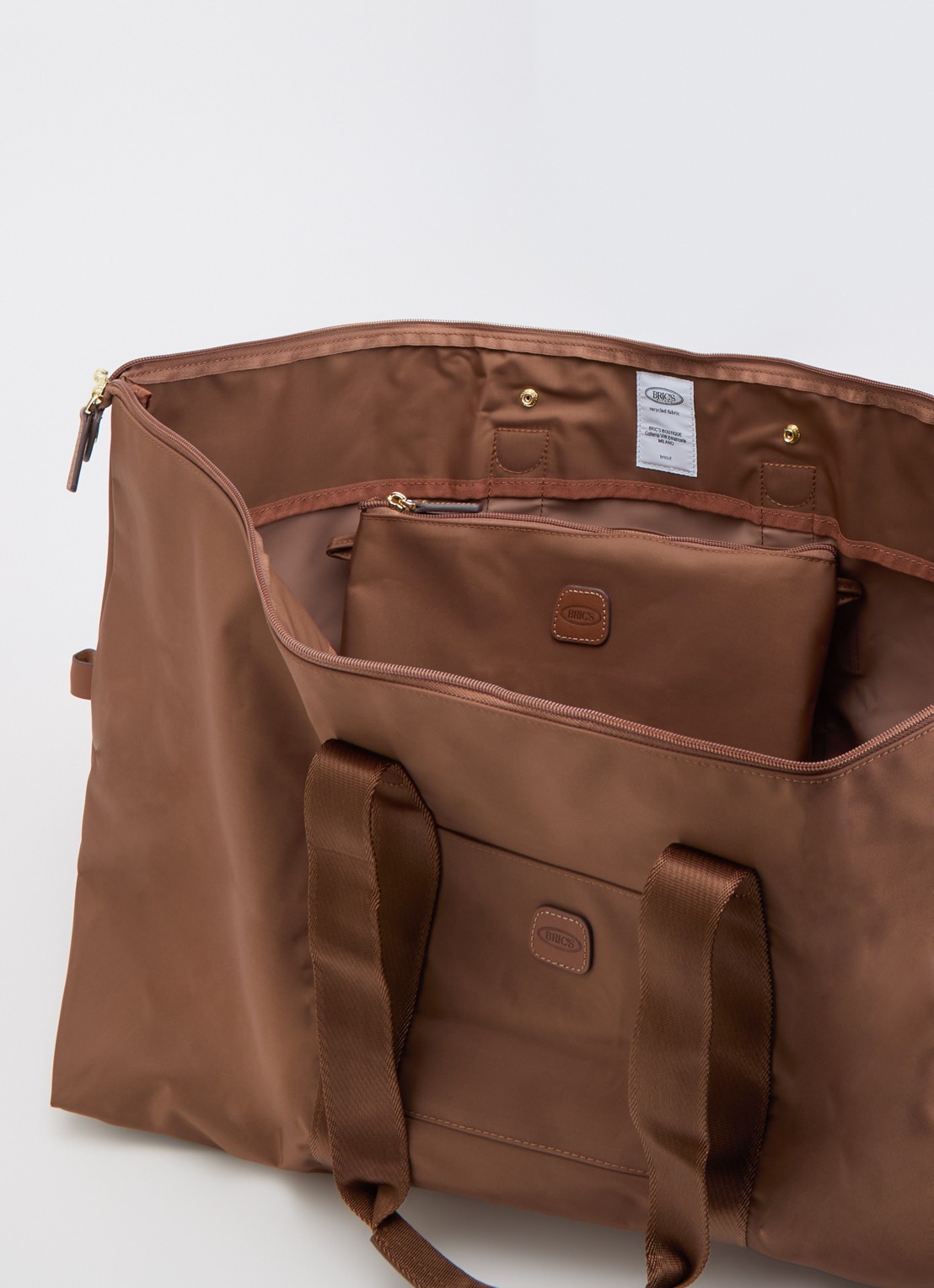 Bric's Large weekendtas met uitneembaar etui - detail bruin